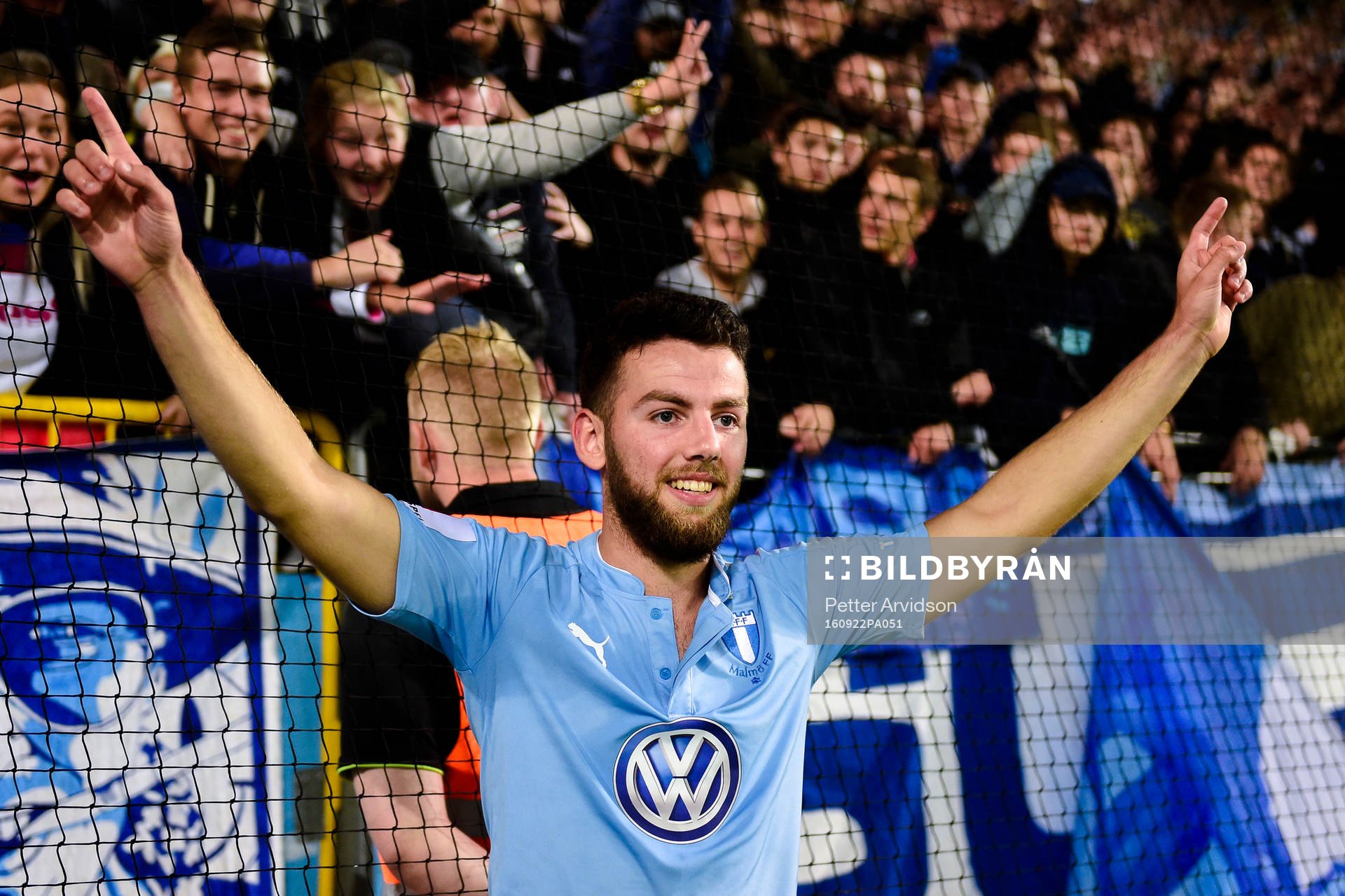 Malmö FFs Erdal Rakip jublar efter fotbollsmatchen i Allsvenskan mellan Malmö FF och Elfsborg den 22 september 2016 i Helsingborg.