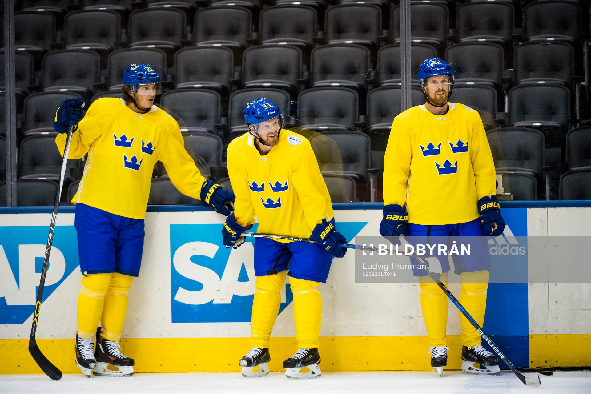 Sveriges Loui Eriksson, Henrik Sedin och Daniel Sedin
