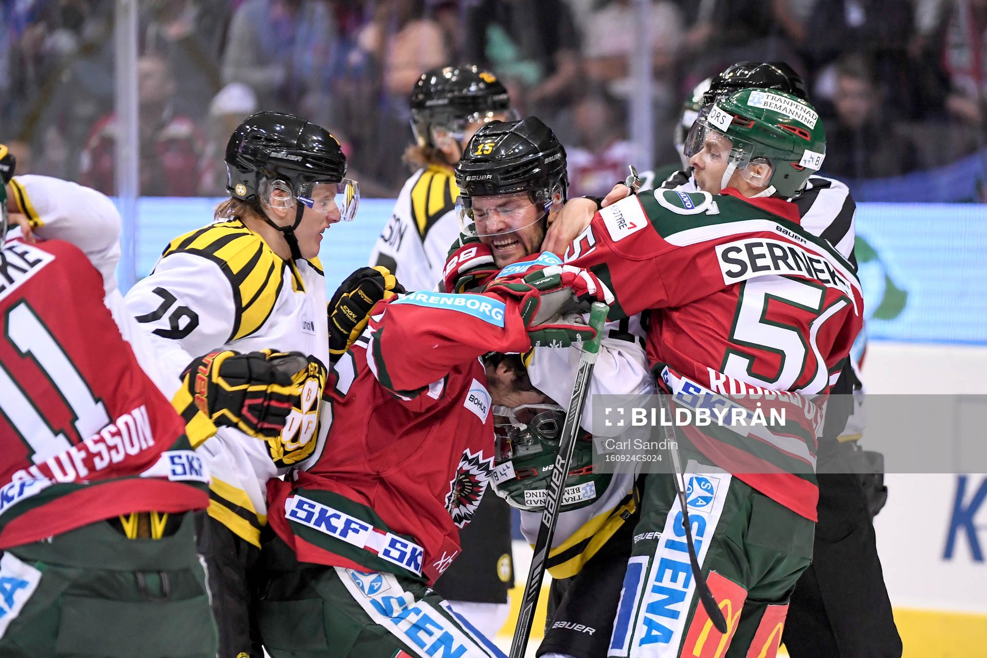 Slagsmål mellan Frölundas Jonathan Sigalet och Brynäs