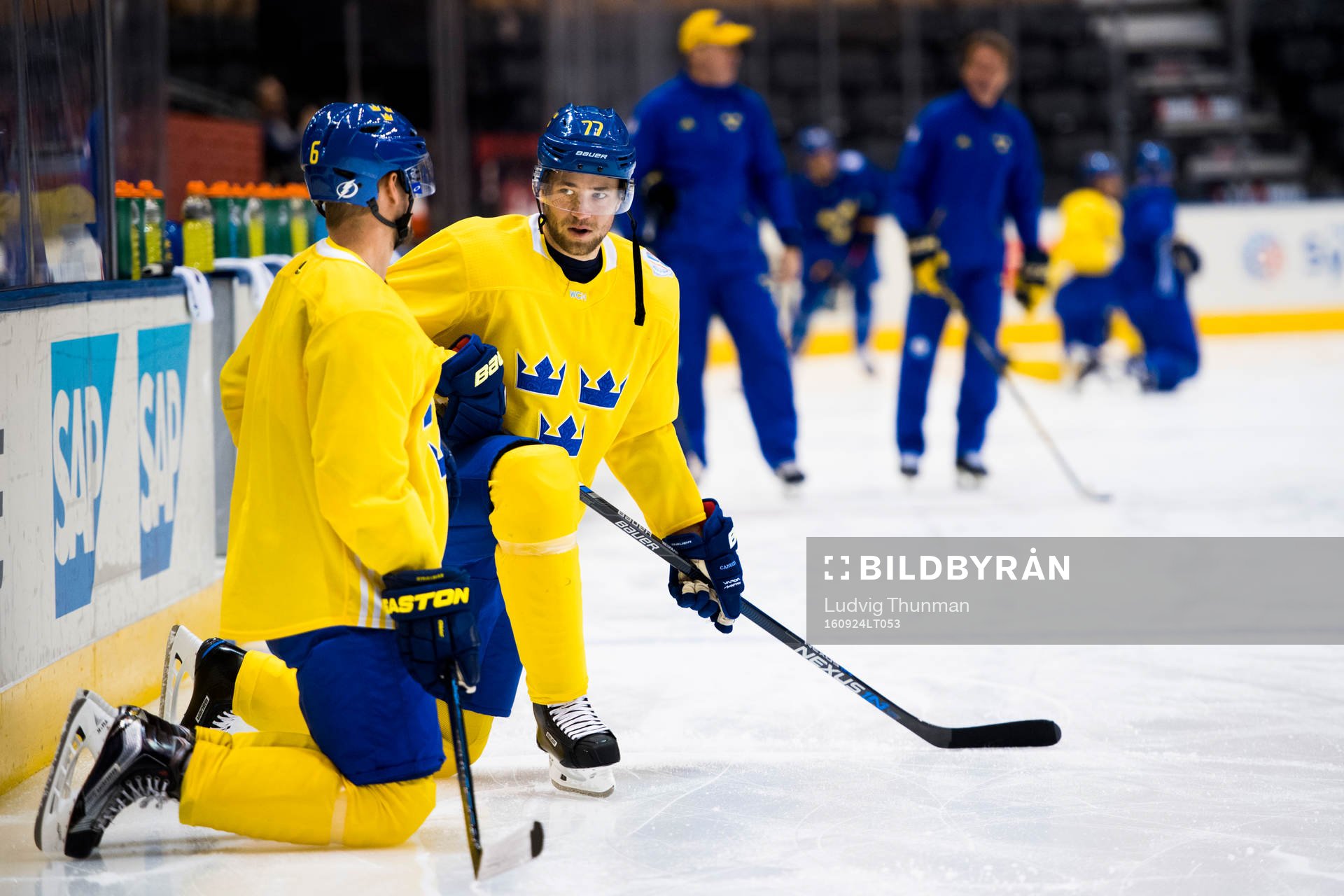 Sveriges Anton Strålman och Victor Hedman