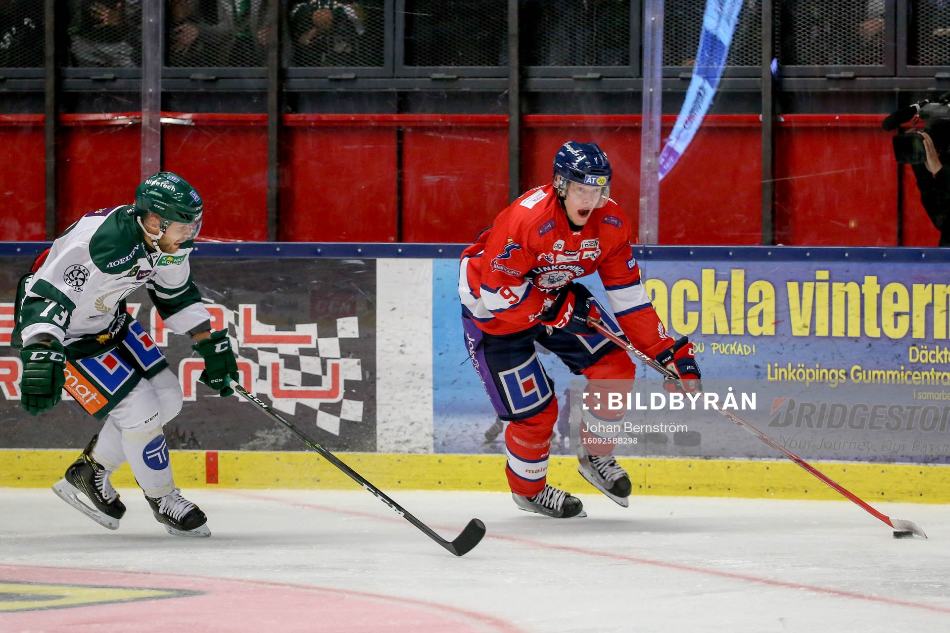 Linköpings Anton Karlsson och Färjestads Anton Grundel