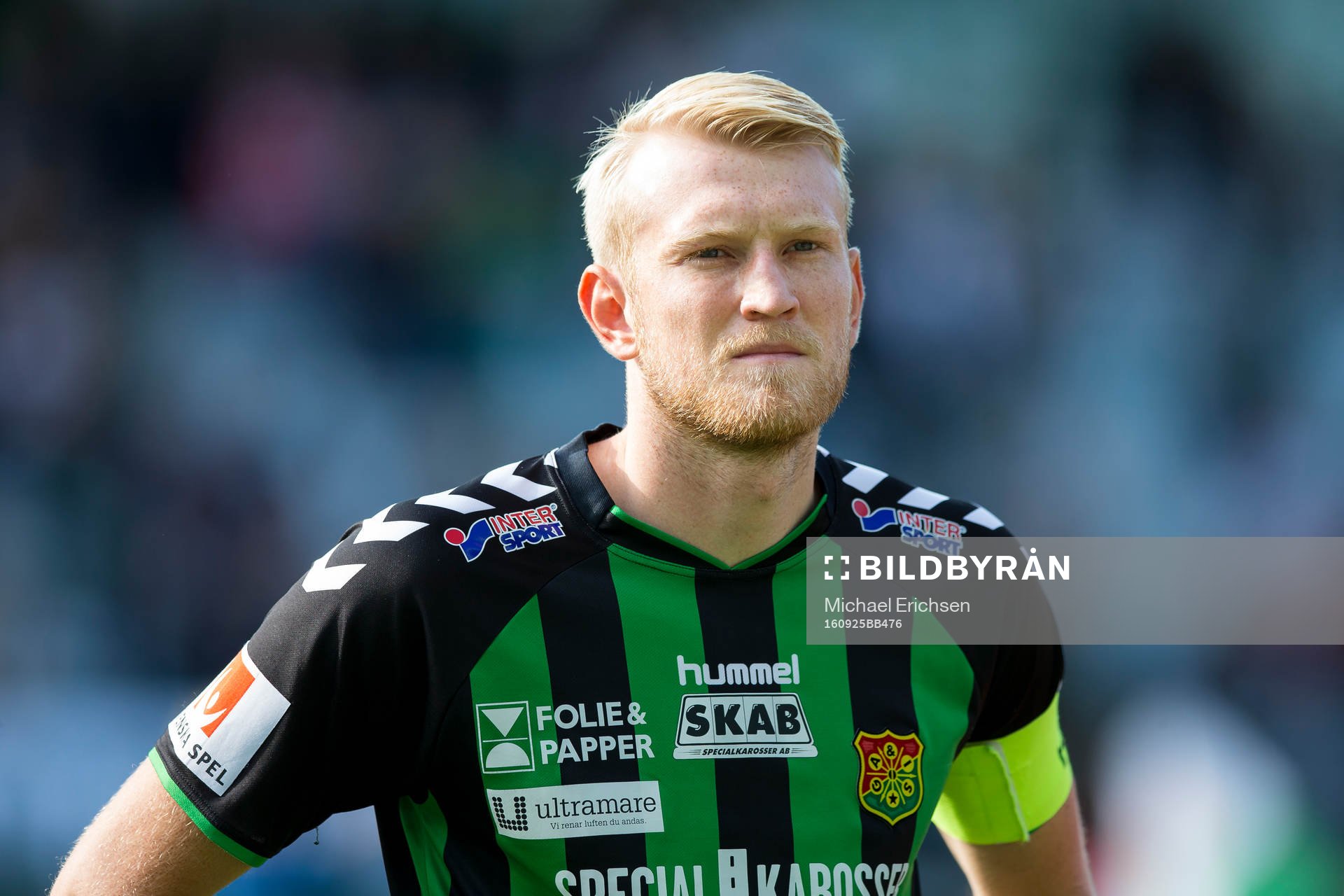 GAIS Carl Nyström innan fotbollsmatchen i Superettan