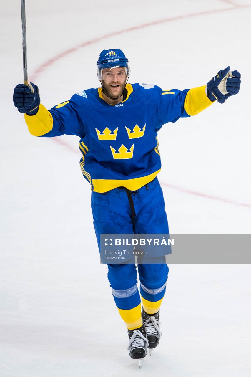 Sveriges Mattias Ekholm jublar