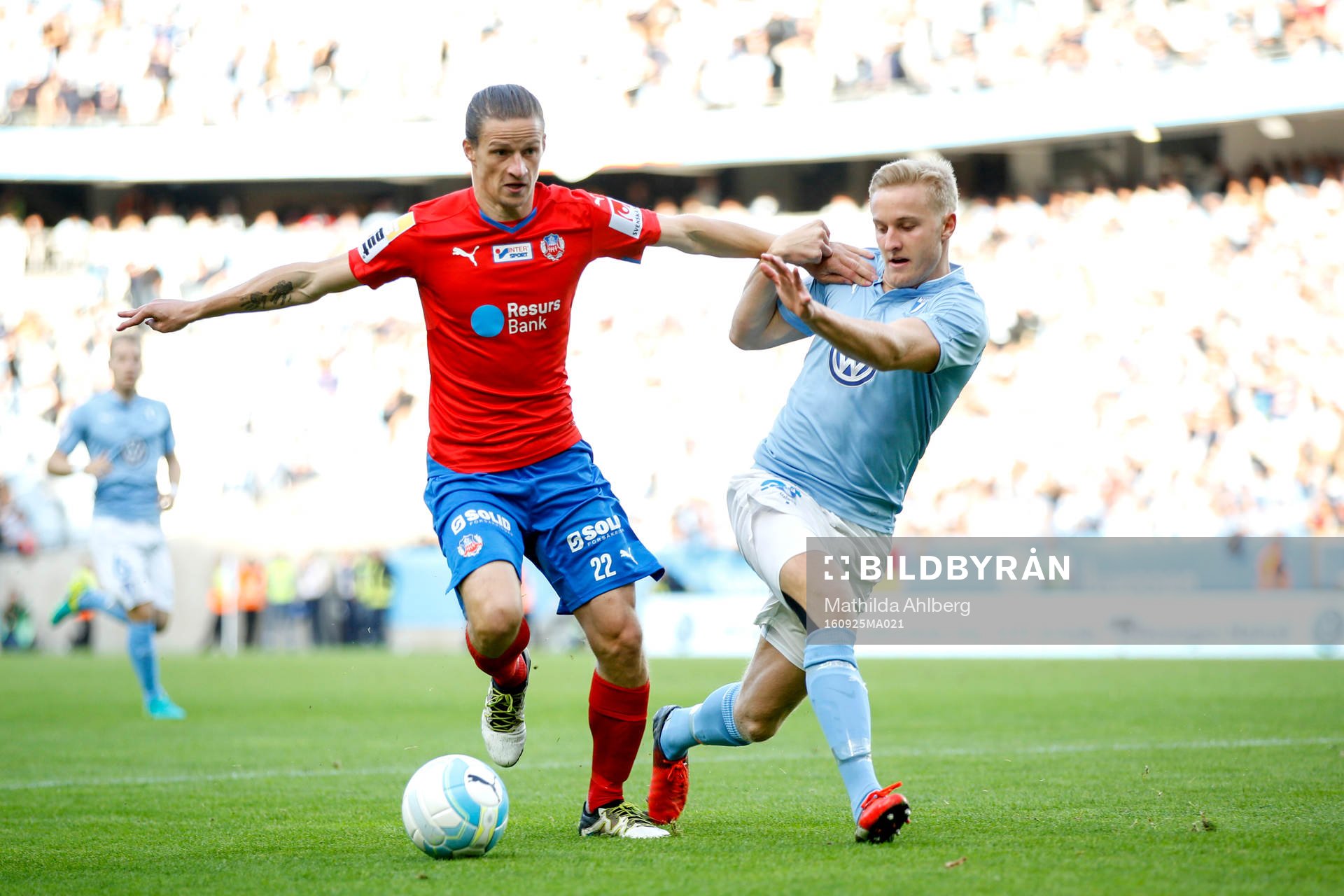 Helsingborgs Jesper Lange och Malmö FFs Franz Brorsson