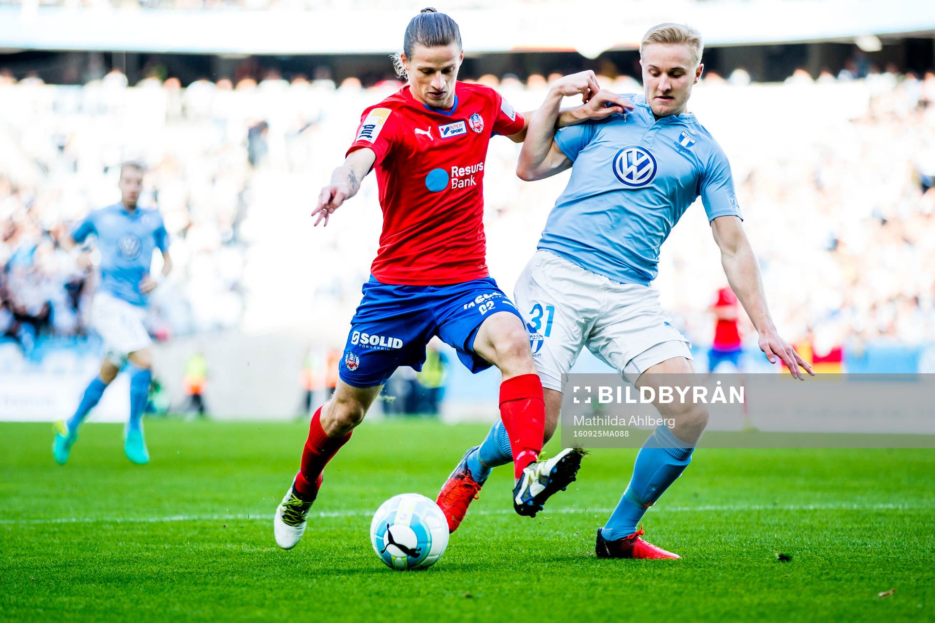 Helsingborgs Jesper Lange och Malmö FFs Franz Brorsson
