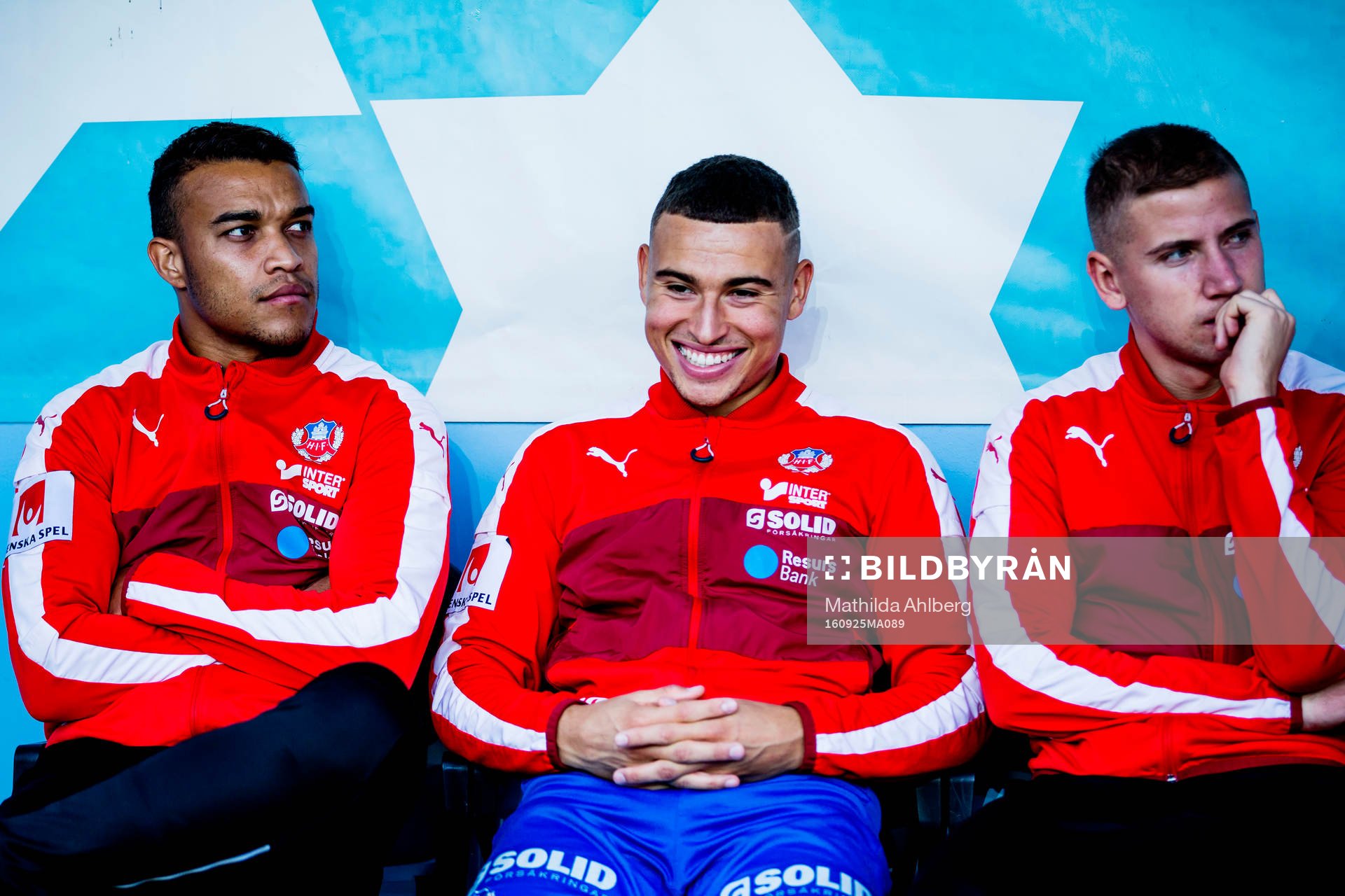 Helsingborgs Tyrell Rusike, Jordan Larsson och Darijan