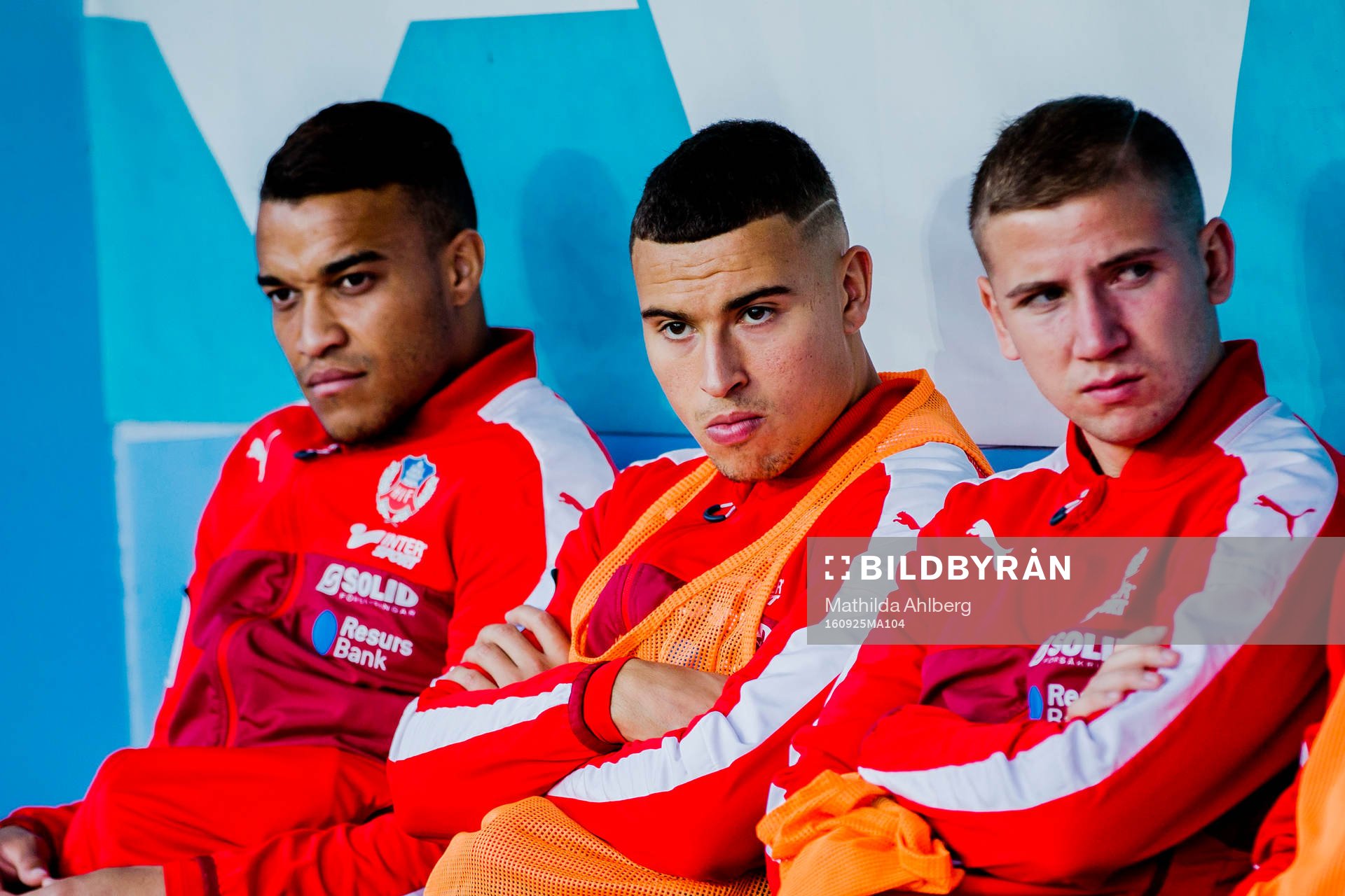 Helsingborgs Tyrell Rusike, Jordan Larsson och Darijan