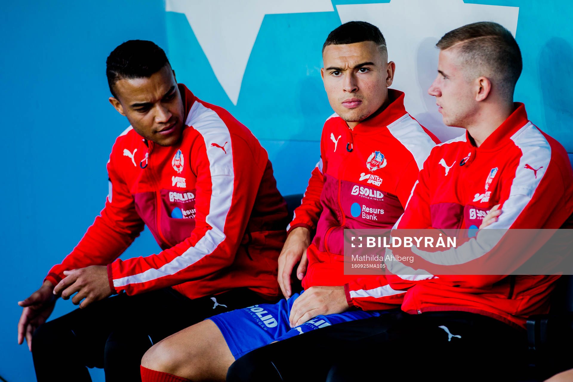 Helsingborgs Tyrell Rusike, Jordan Larsson och Darijan