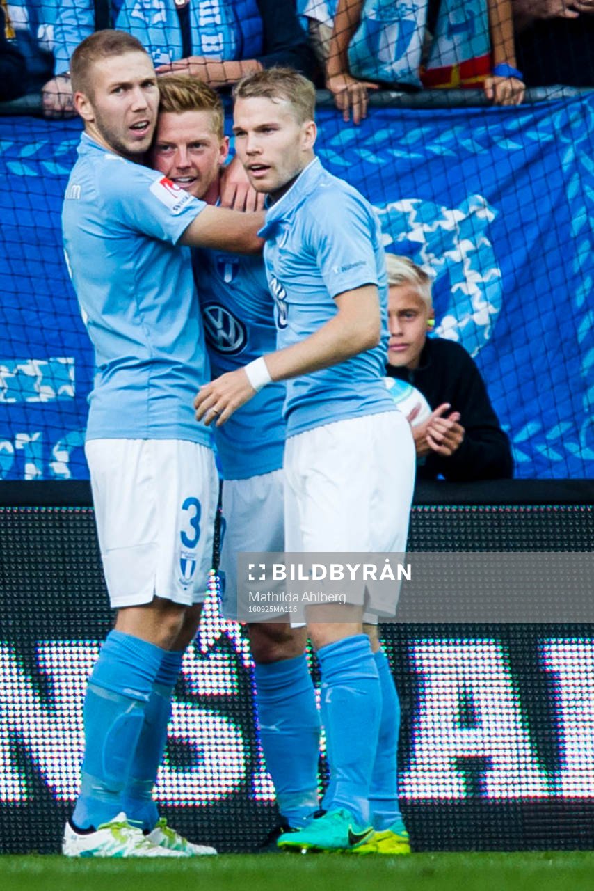 Malmö FFs Anton Tinnerholm, Anders Christiansen och Oscar