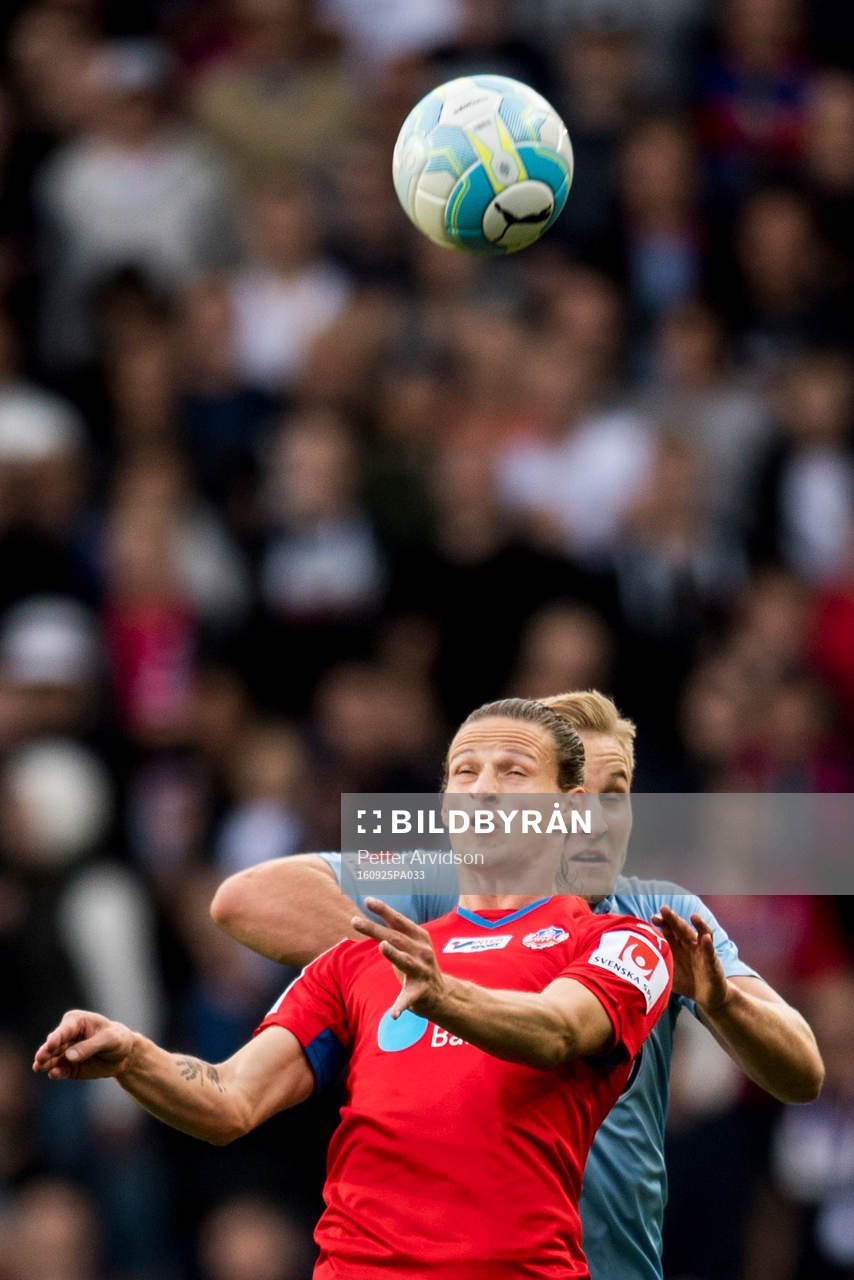 Helsingborgs Jesper Lange och Malmö FFs Franz Brorsson