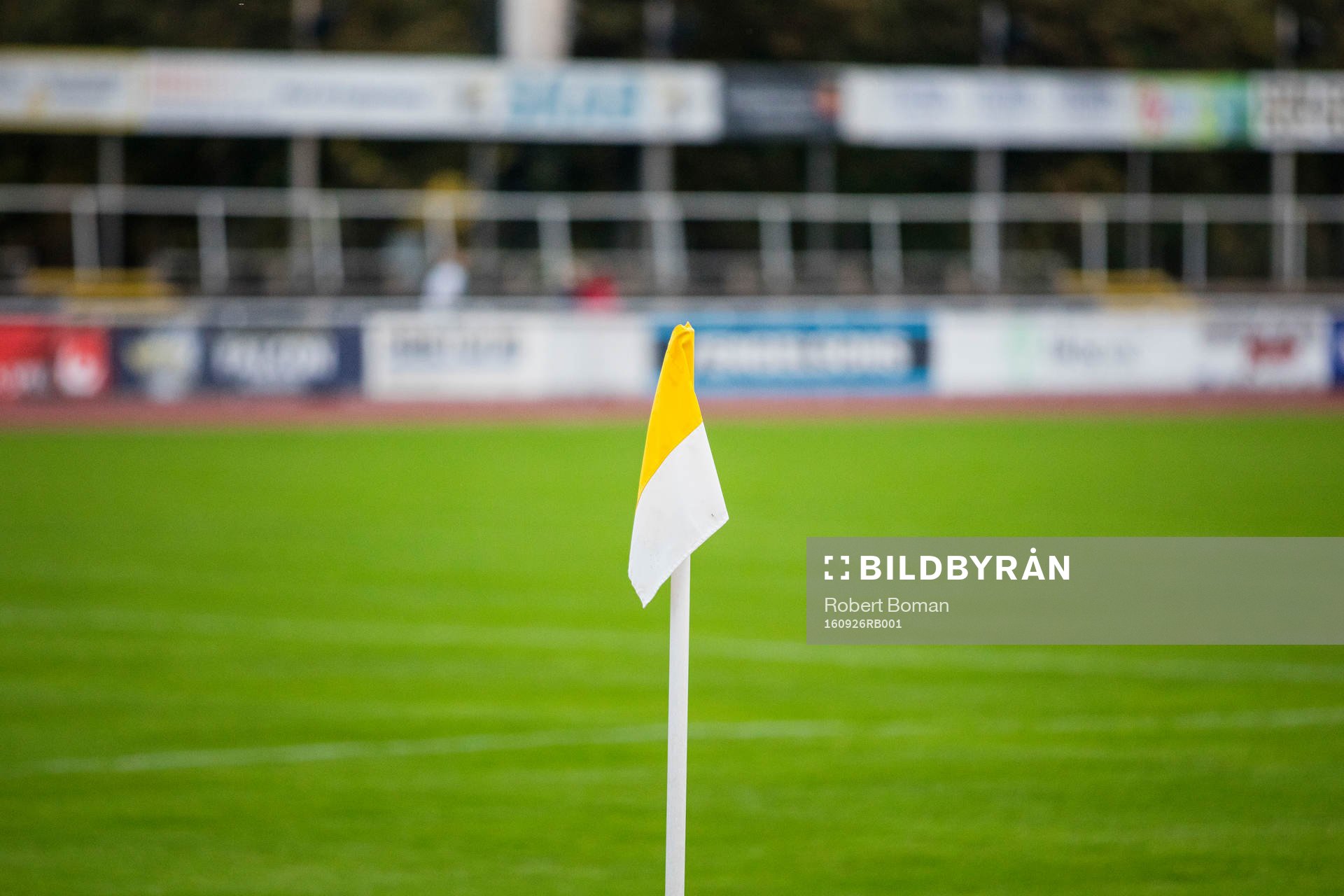 En hörnflagga på Falkenbergs idrottsplats
