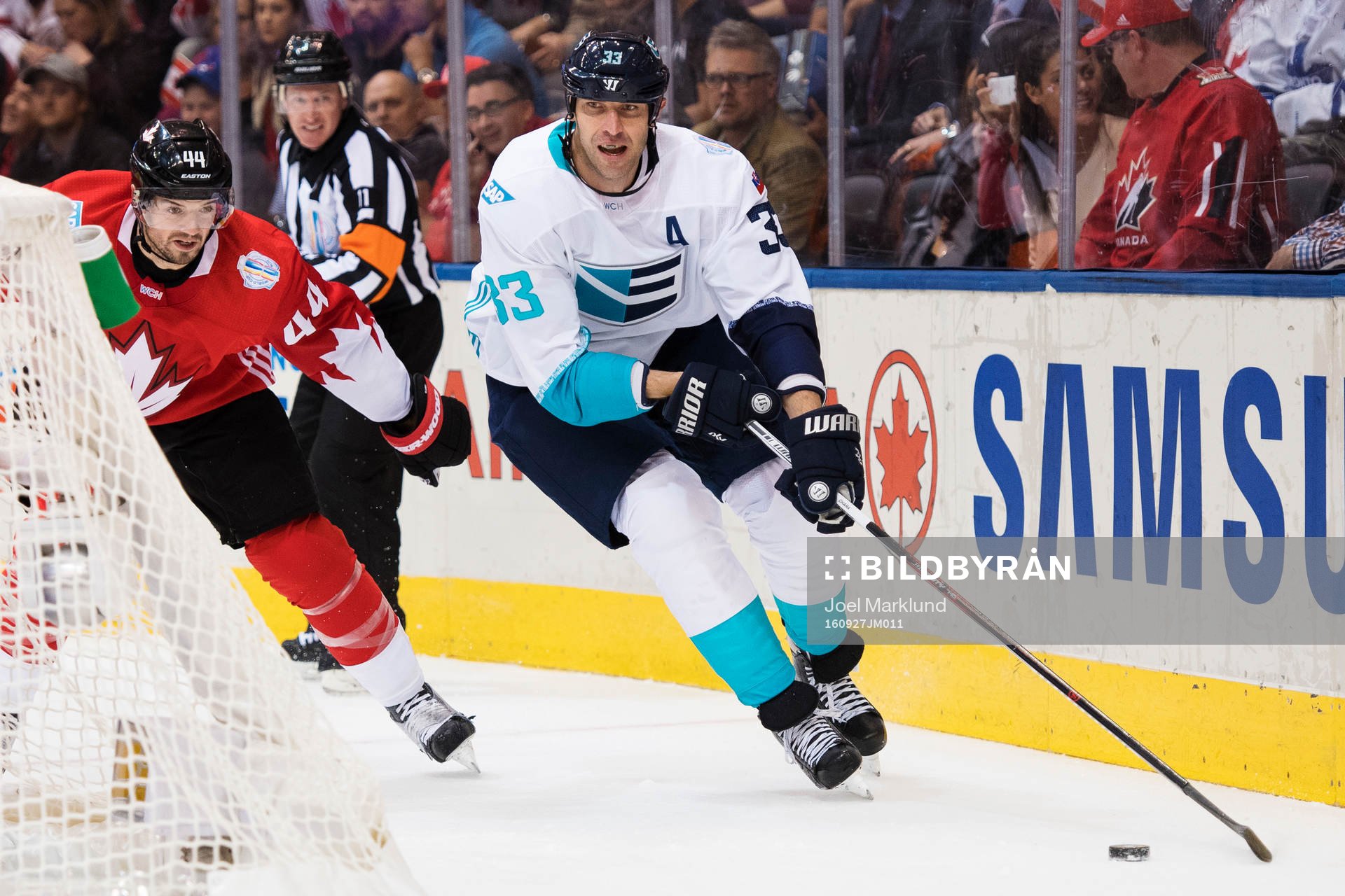 Kanadas Marc-Edouard Vlasic och Europas Zdeno Chara