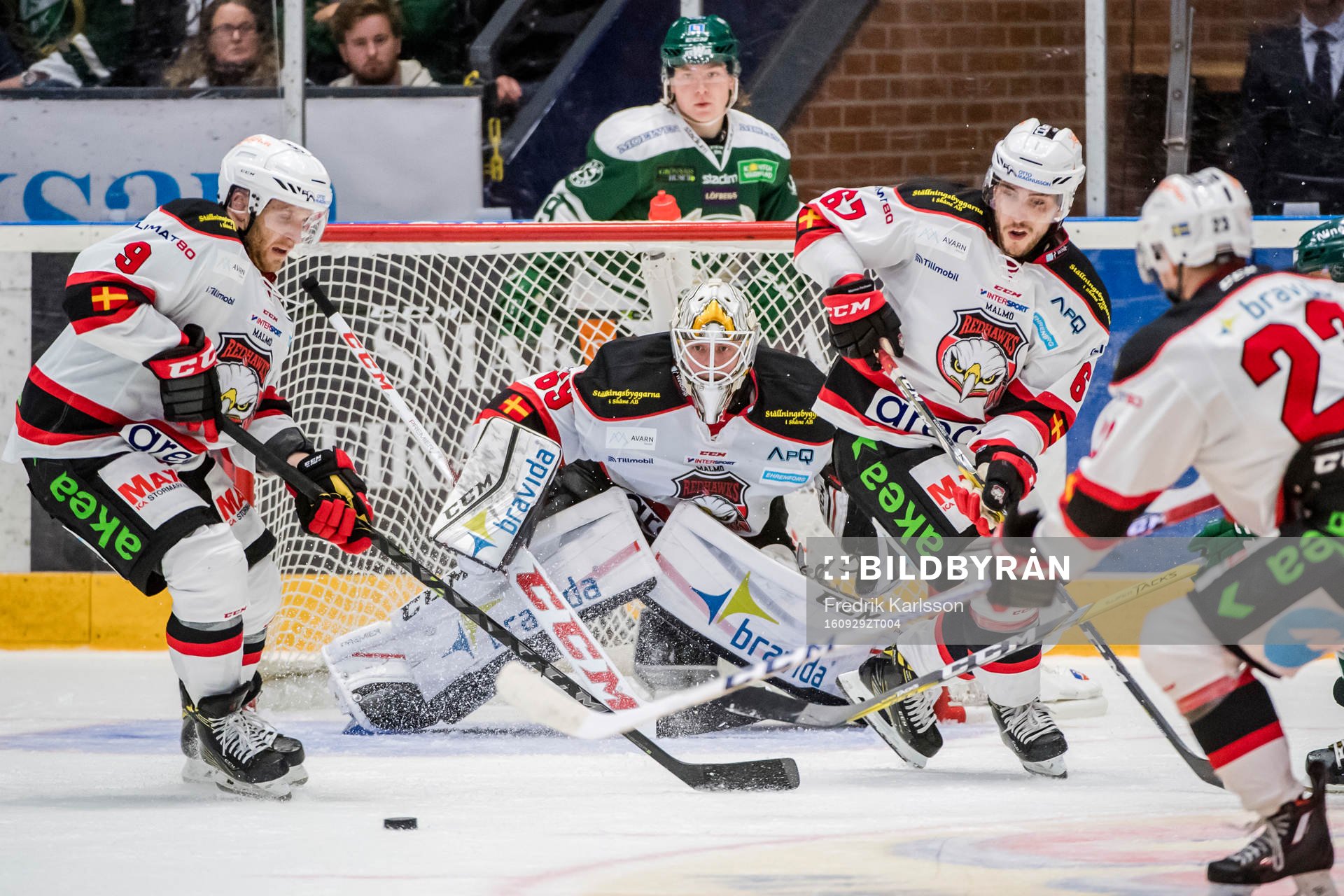 Malmö Redhawks Frederik Storm, målvakt Oscar Alsenfelt