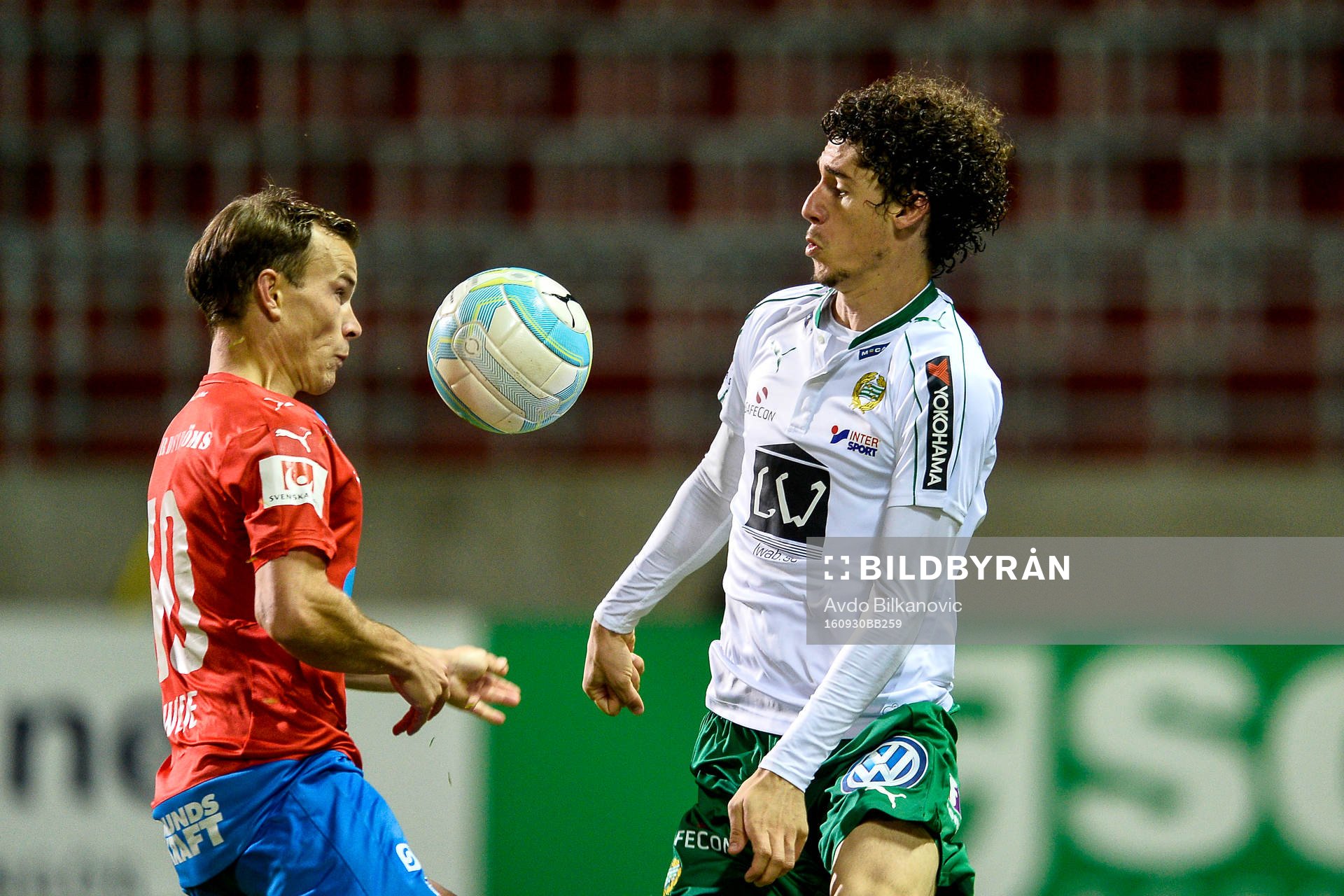 Helsingborgs Anton Wede och Hammarbys Romulo Cabral Pereira