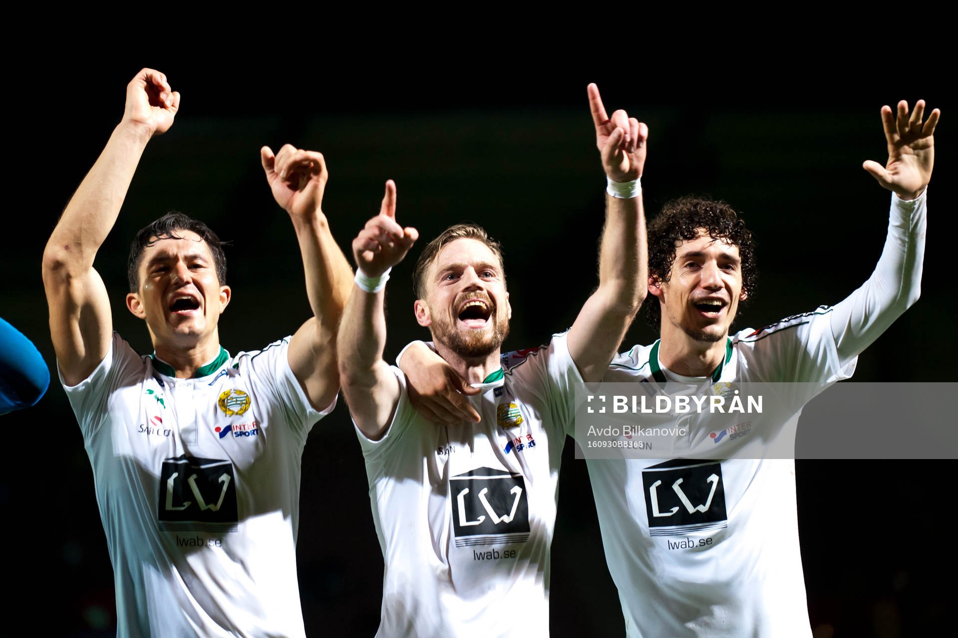 Hammarbys David Boo Wiklander, Arnor Smarason och Romulo