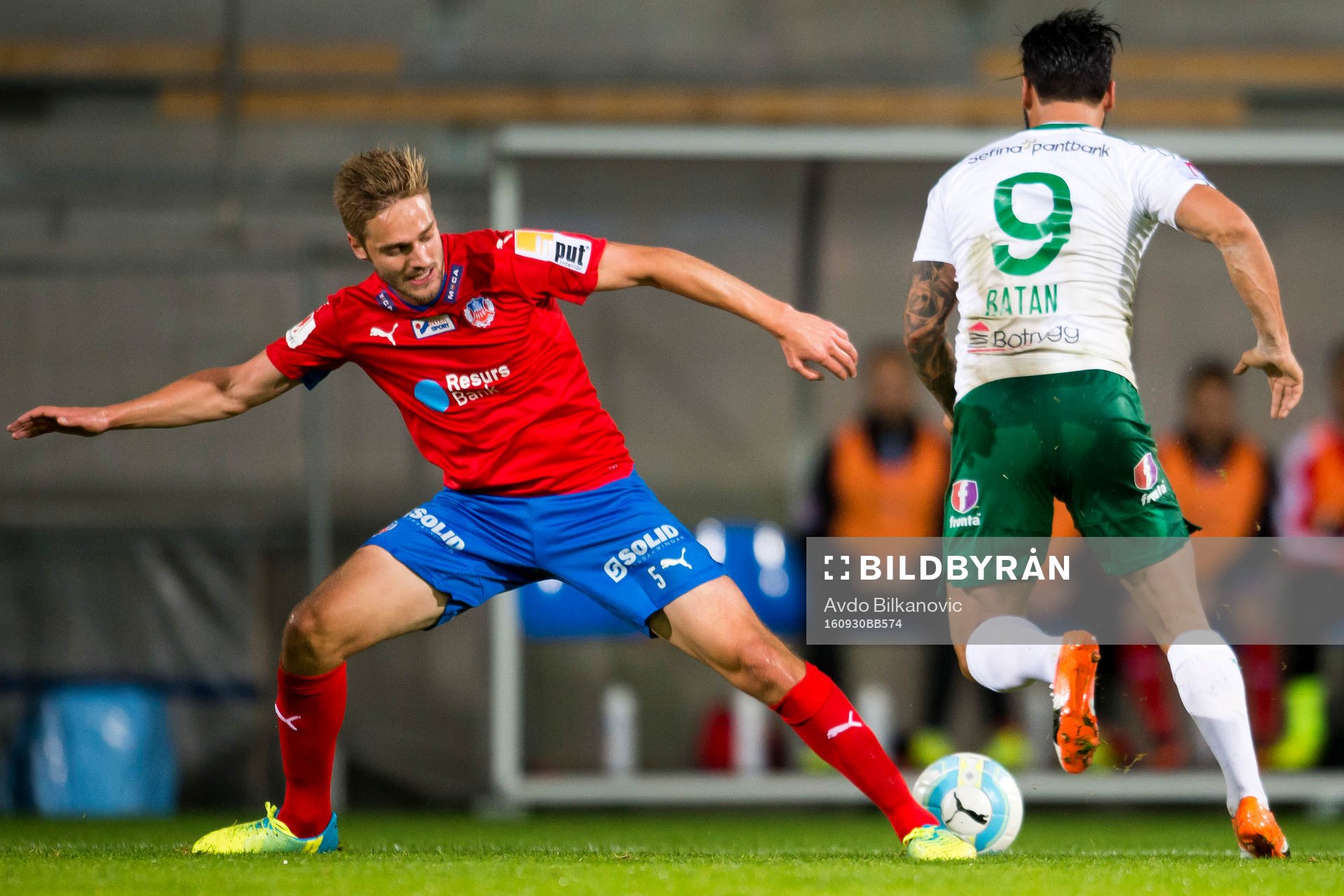 Helsingborgs Johan Mårtensson och Hammarbys Stefan Batan