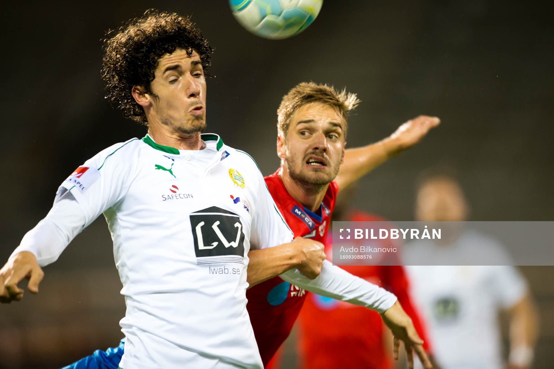 Helsingborgs Johan Mårtensson och Hammarbys Romulo Cabral