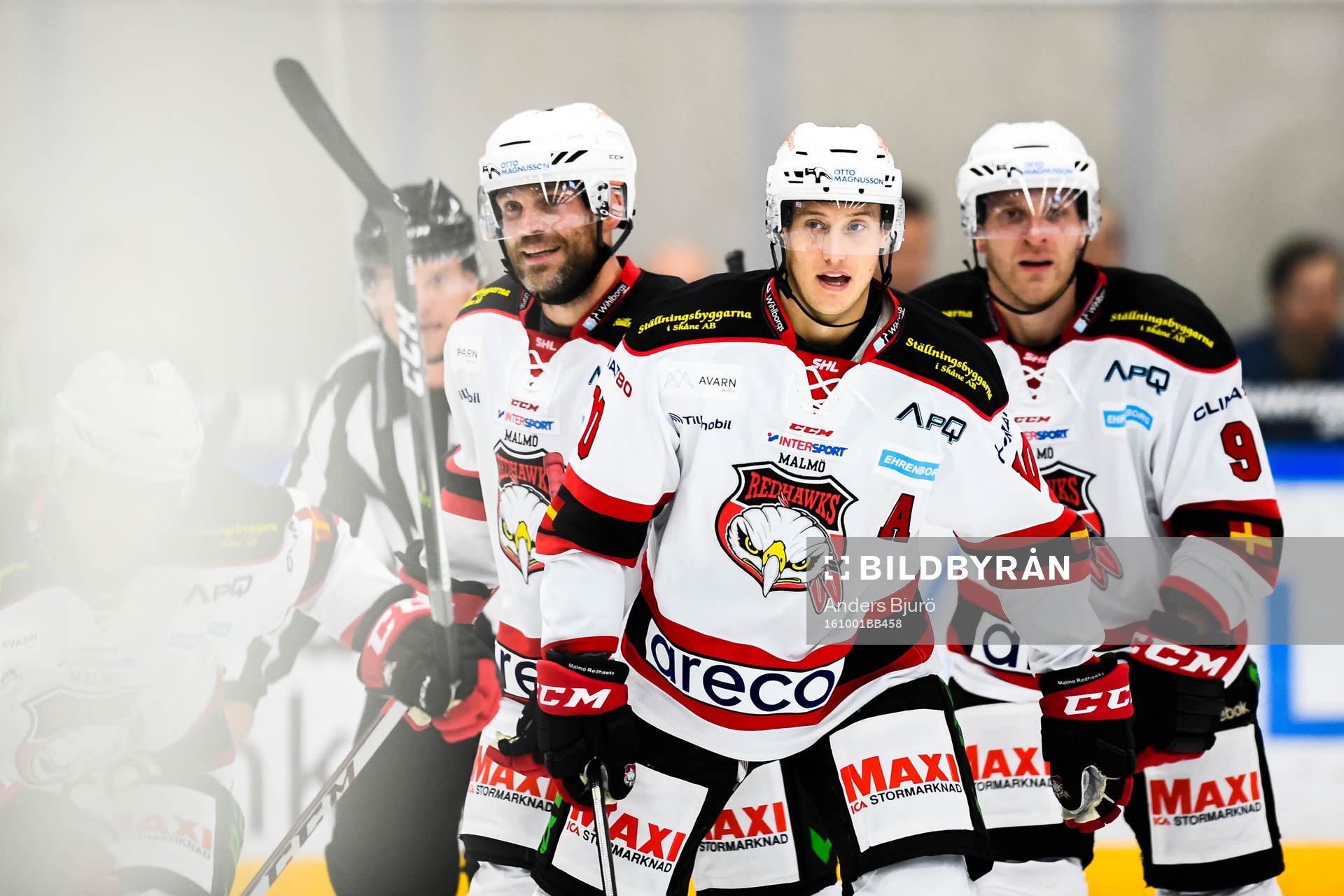Malmö Redhawks Noah Welch, Frederik Storm och Robin