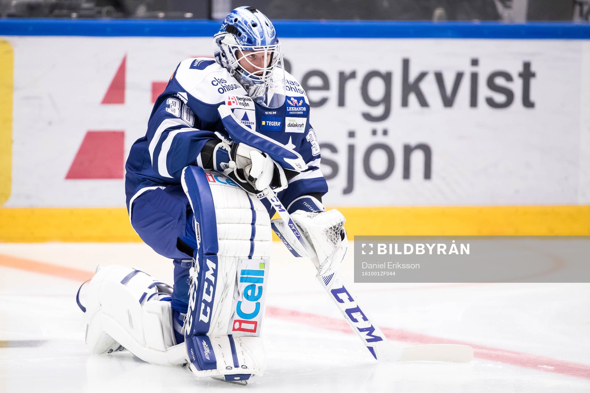 Leksands målvakt Henrik Haukeland i ishockeymatchen i SHL