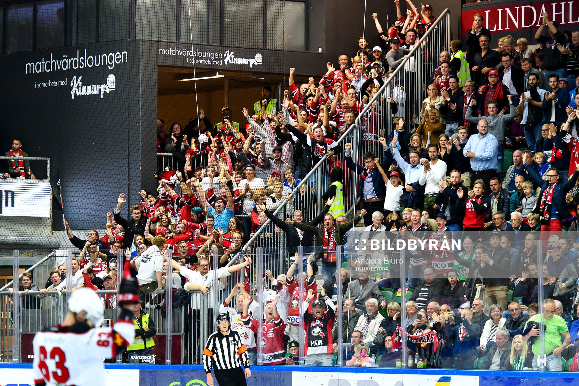 Malmö Redhawks supporters jublar