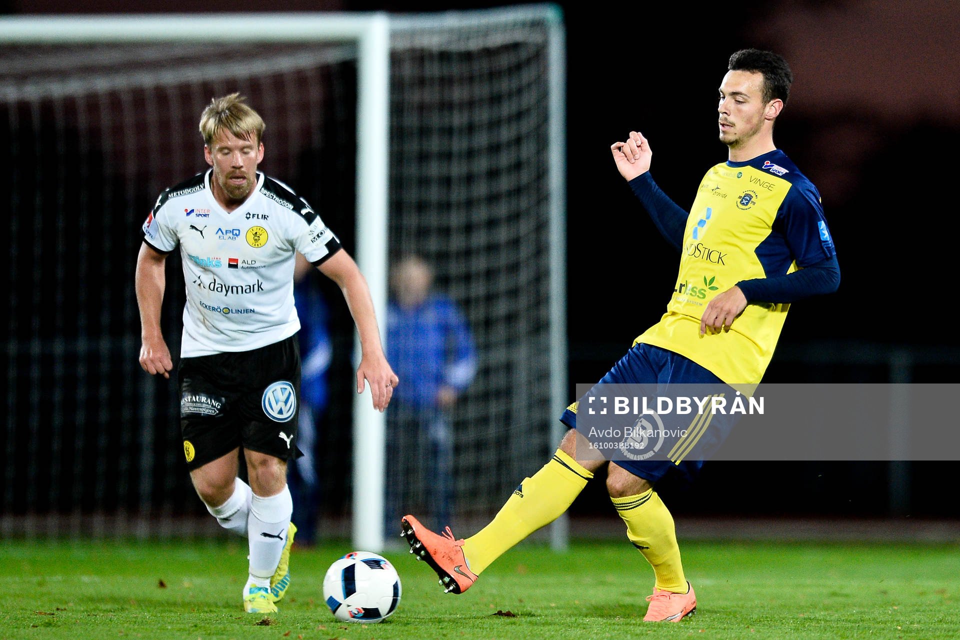 Ängelholms Dennis Stojanovic Fredin under fotbollsmatchen i Superettan mellan Ängelholm och Frej den 3 oktober 2016 i Ängelholm.