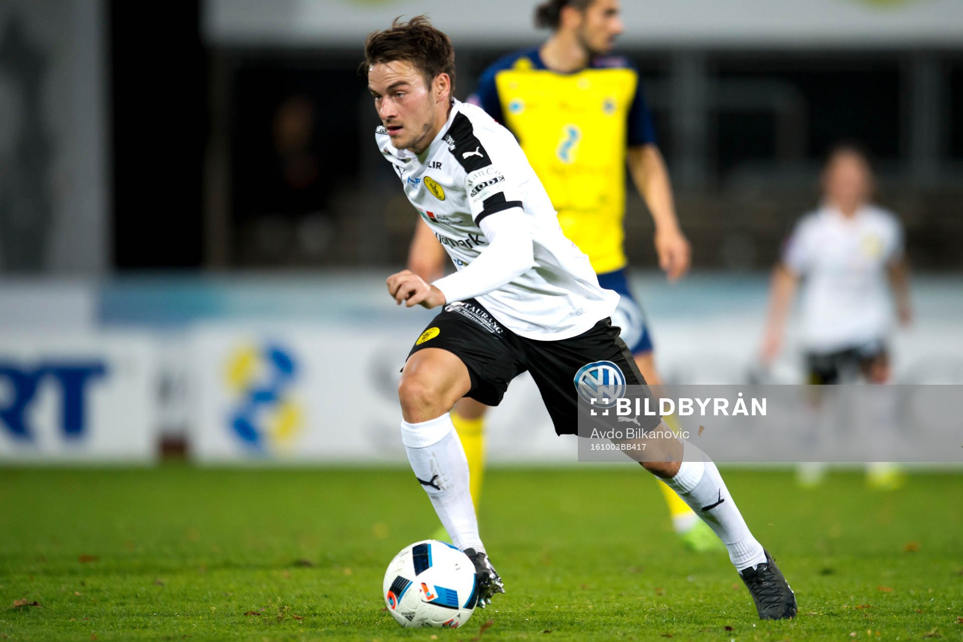 Frejs Pontus Silfwer under fotbollsmatchen i Superettan mellan Ängelholm och Frej den 3 oktober 2016 i Ängelholm.