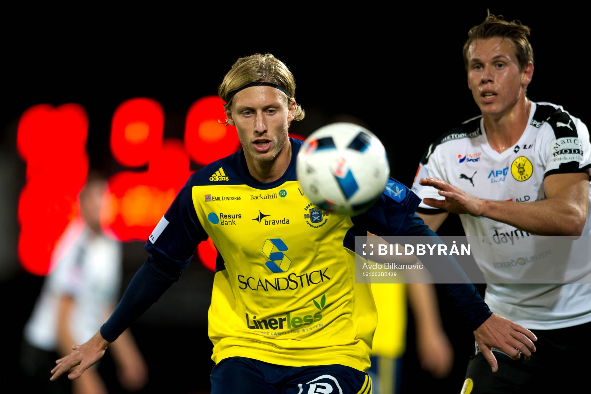Ängelholms Philip Bernholtz under fotbollsmatchen i Superettan mellan Ängelholm och Frej den 3 oktober 2016 i Ängelholm.