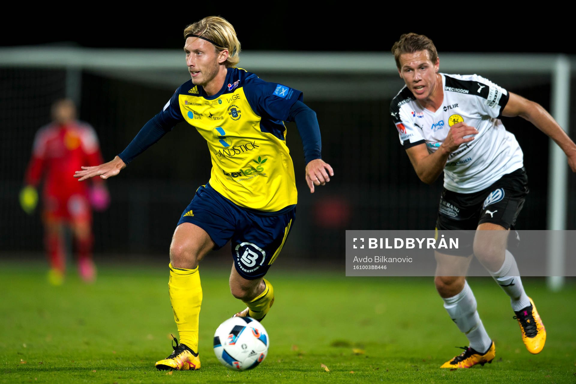 Ängelholms Philip Bernholtz under fotbollsmatchen i Superettan mellan Ängelholm och Frej den 3 oktober 2016 i Ängelholm.
