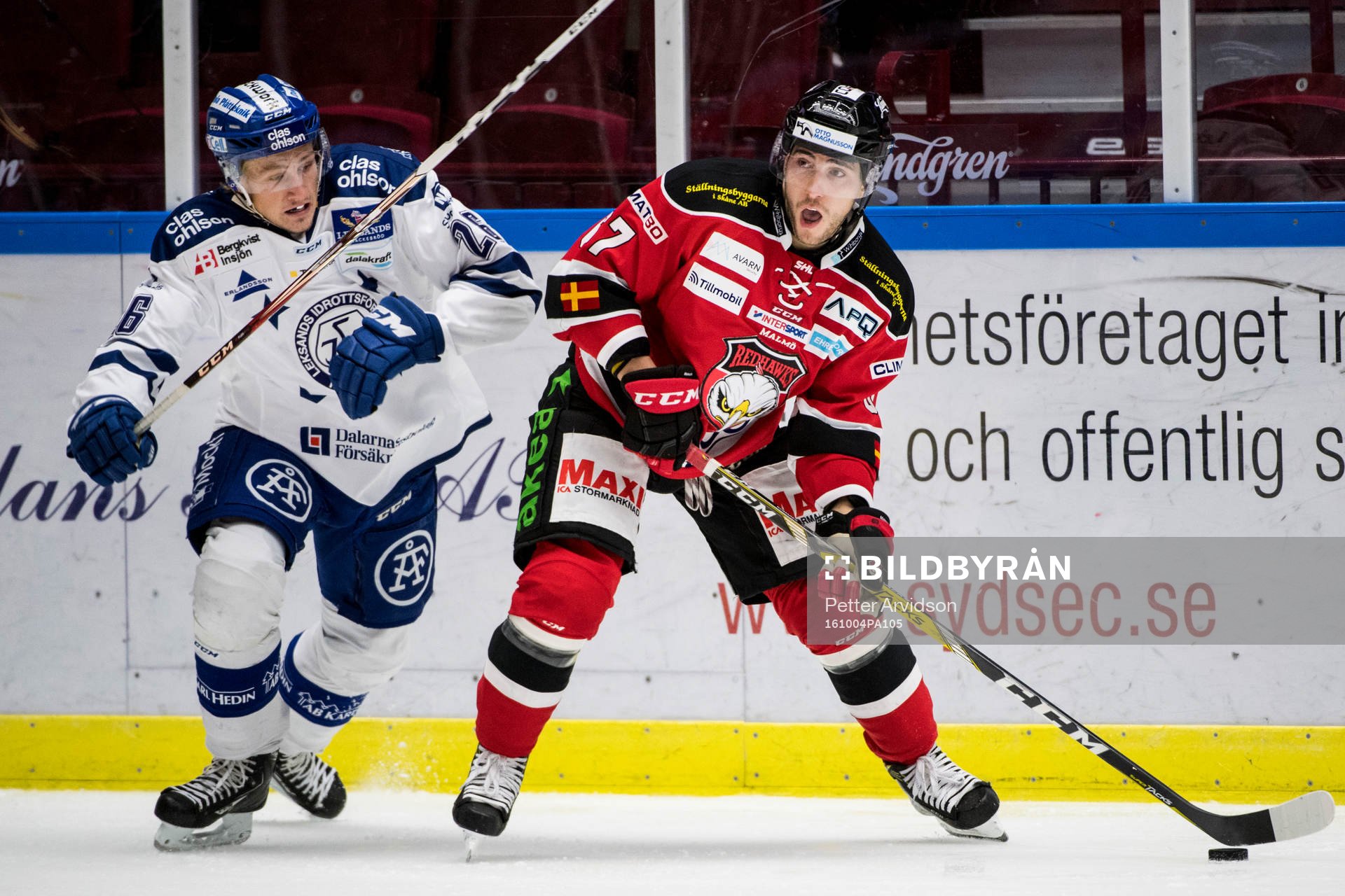 Leksands Patrik Norén och Malmö Redhawks Konstantin