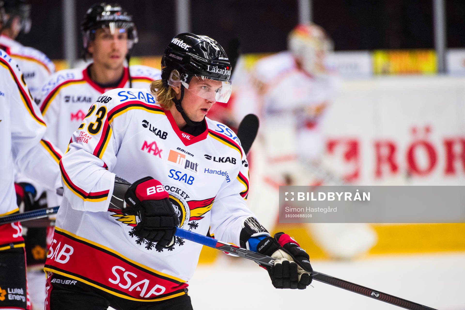 Luleås Viktor Amnér före ishockeymatchen i SHL mellan