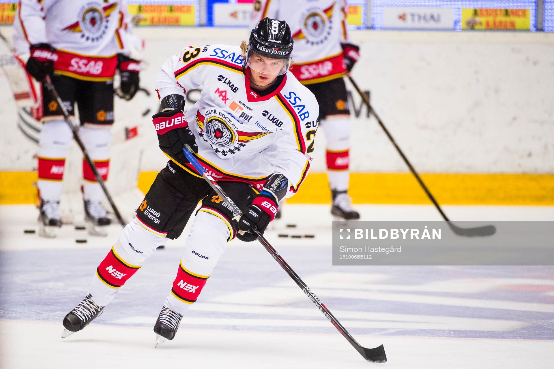 Luleås Viktor Amnér före ishockeymatchen i SHL mellan