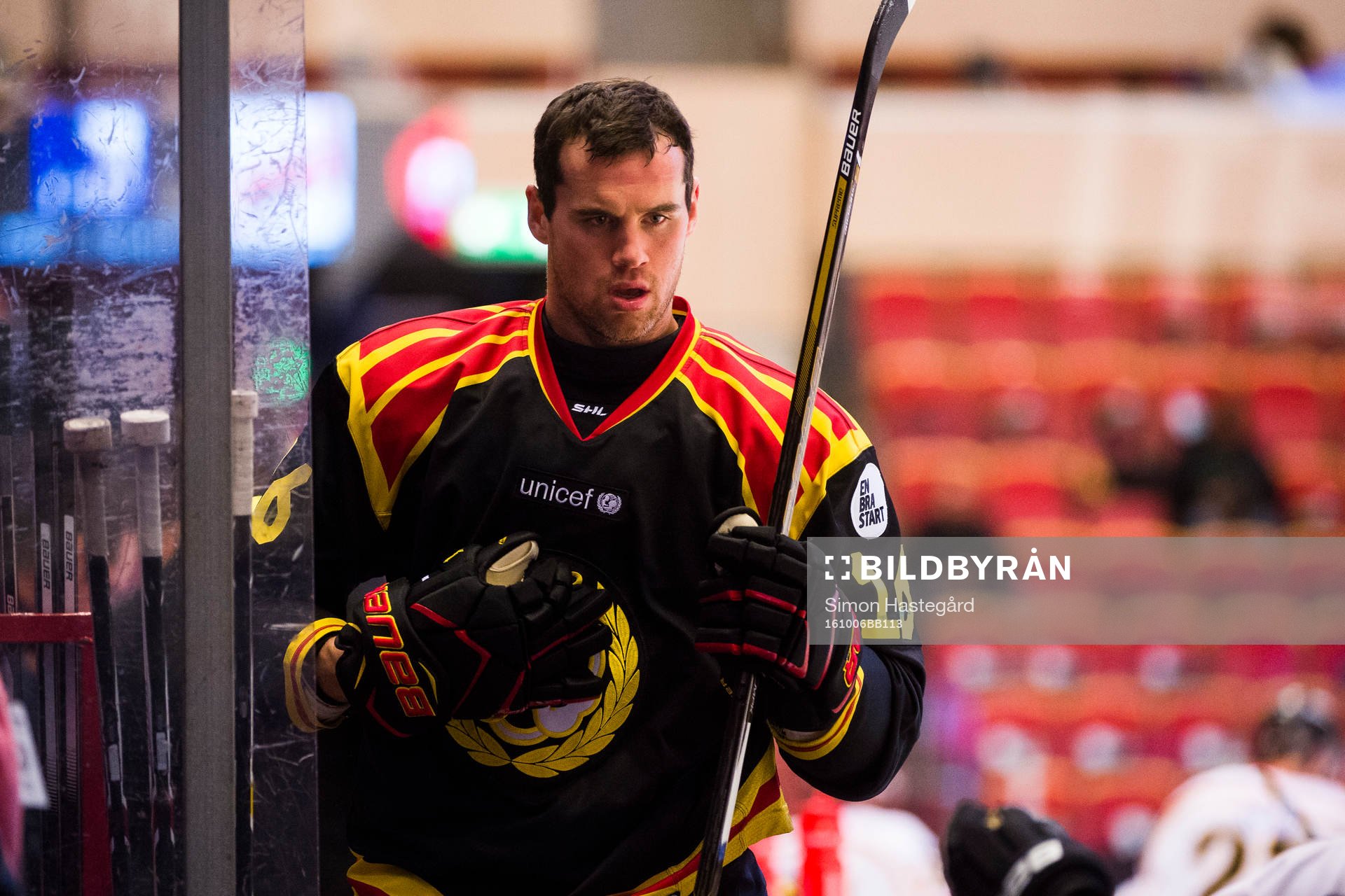 Brynäs Daniel Paille före ishockeymatchen i SHL mellan