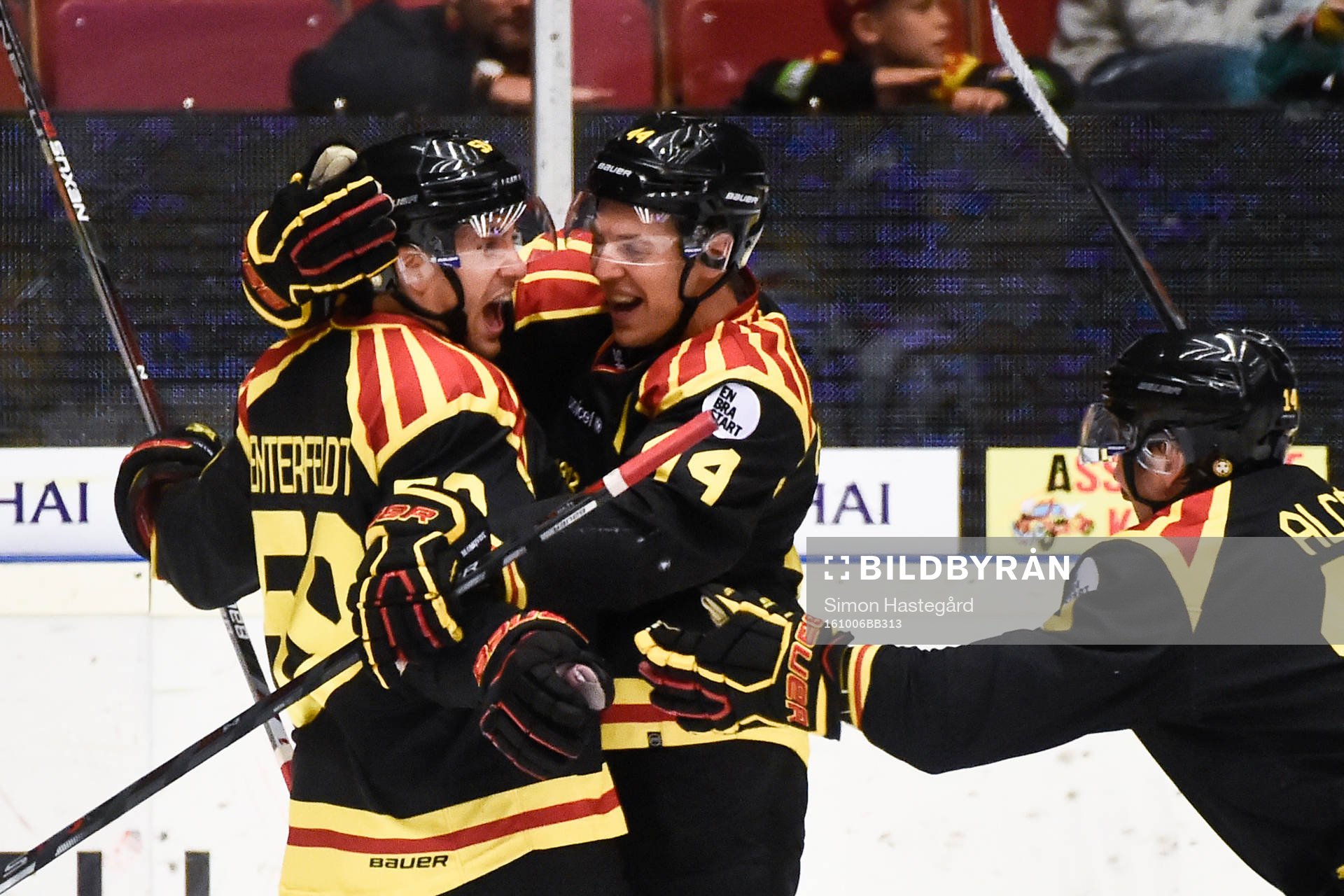 Brynäs Sebastian Enterfeldt, Johan Alcén och Jacob