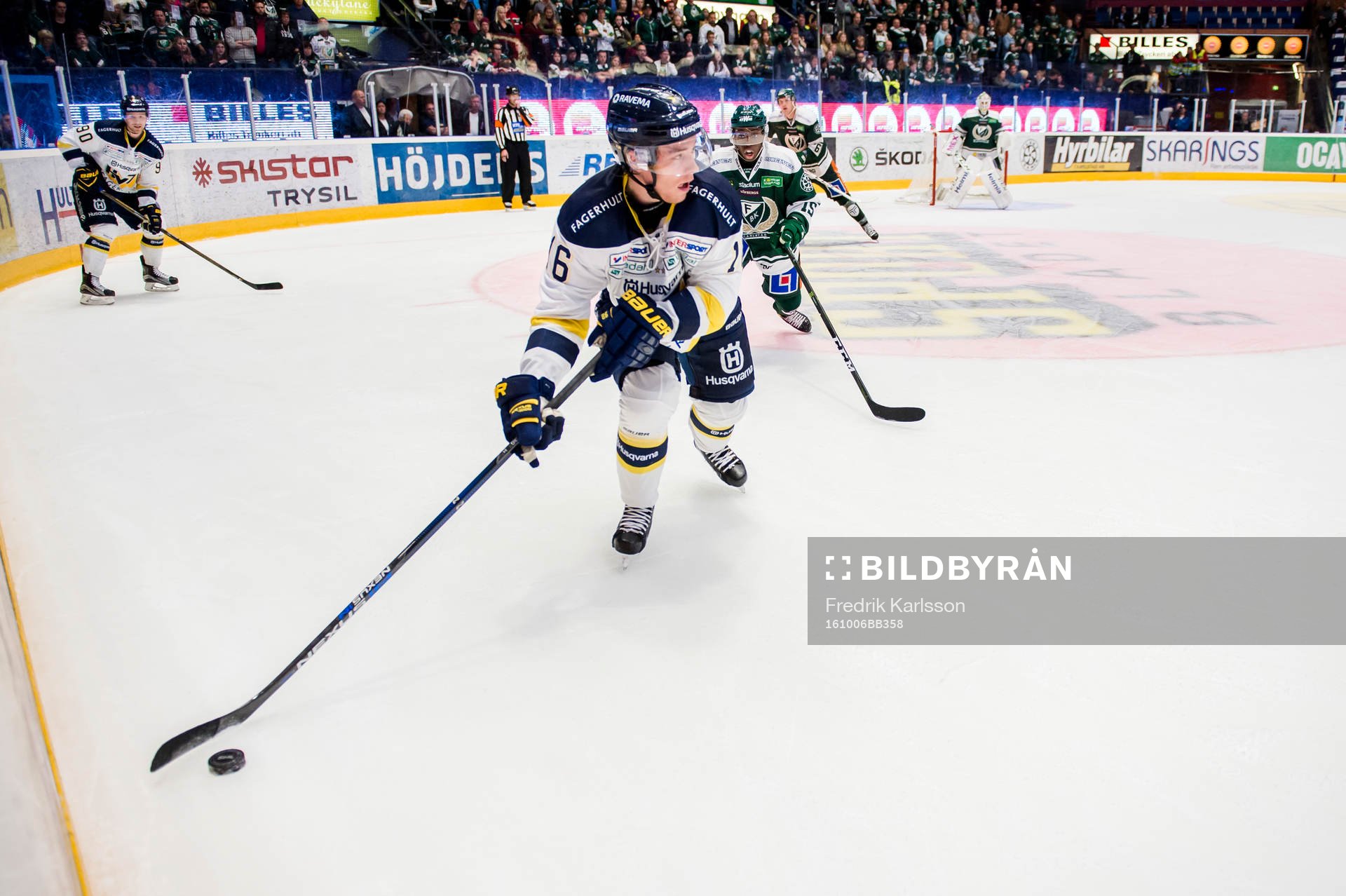 s Filip Sandberg och Färjestads Hugo Enock