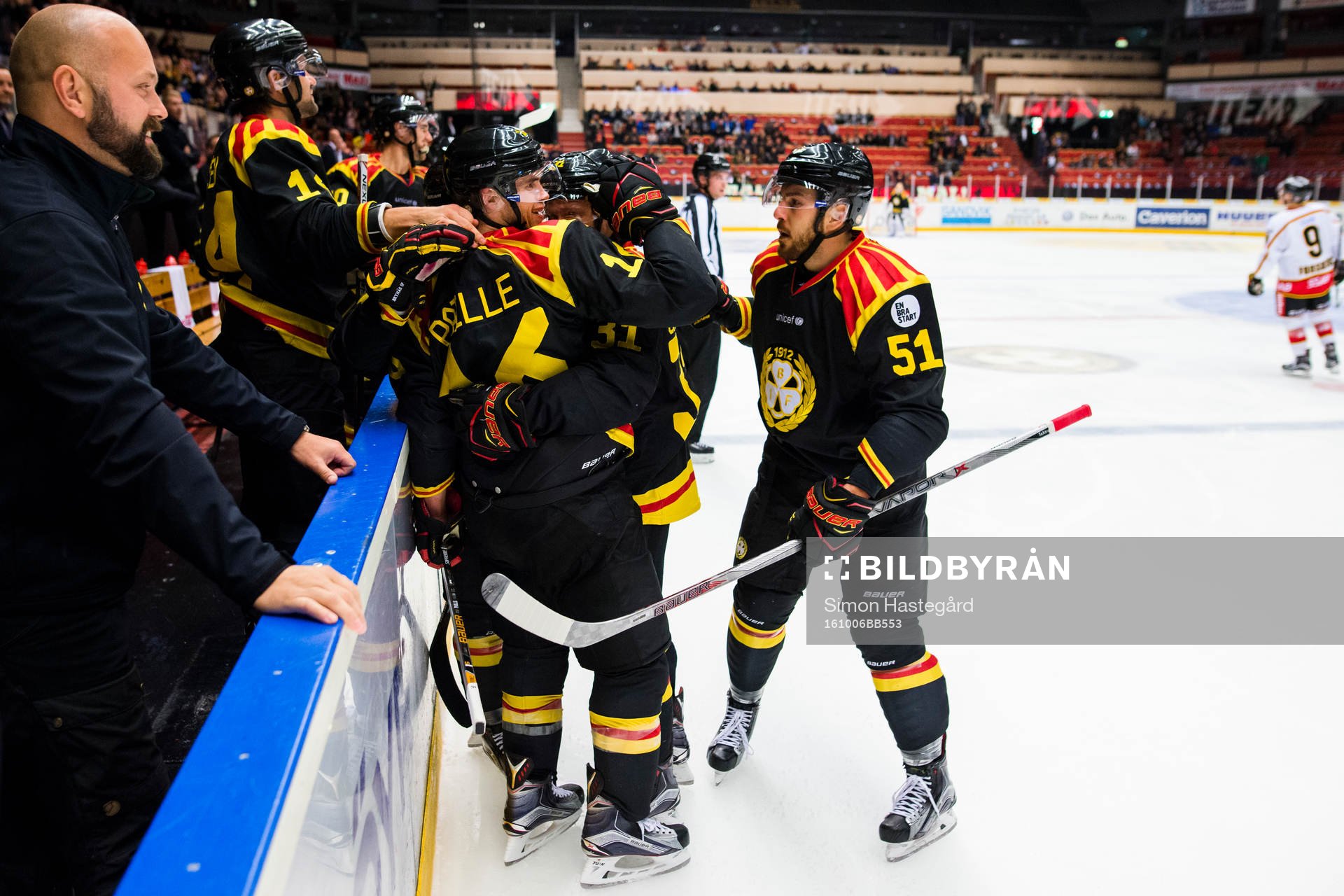 Brynäs Daniel Paille och Marc Zanetti jublar
