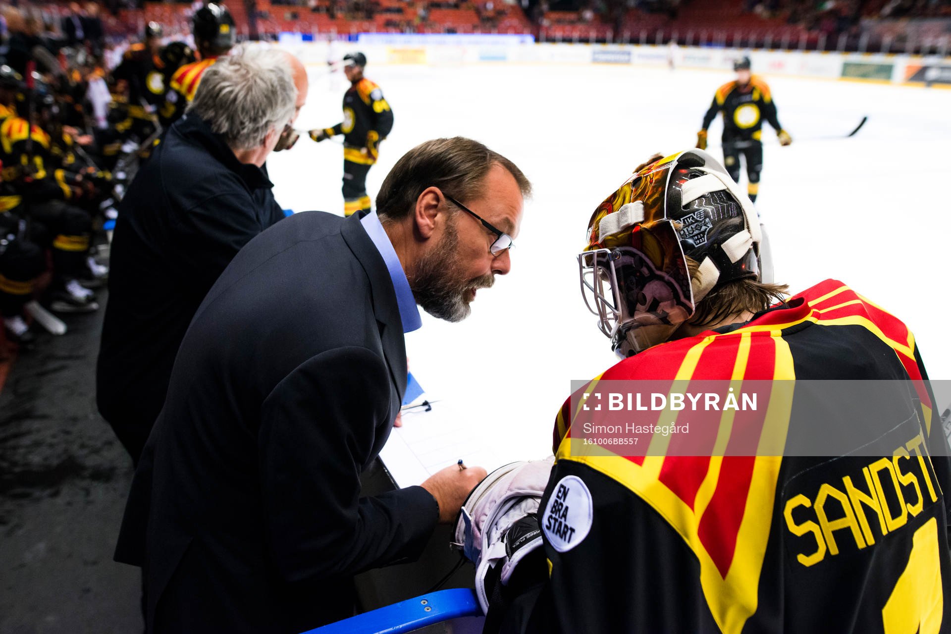 Brynäs målvaktstränare Per-Erik Alcén och målvakt