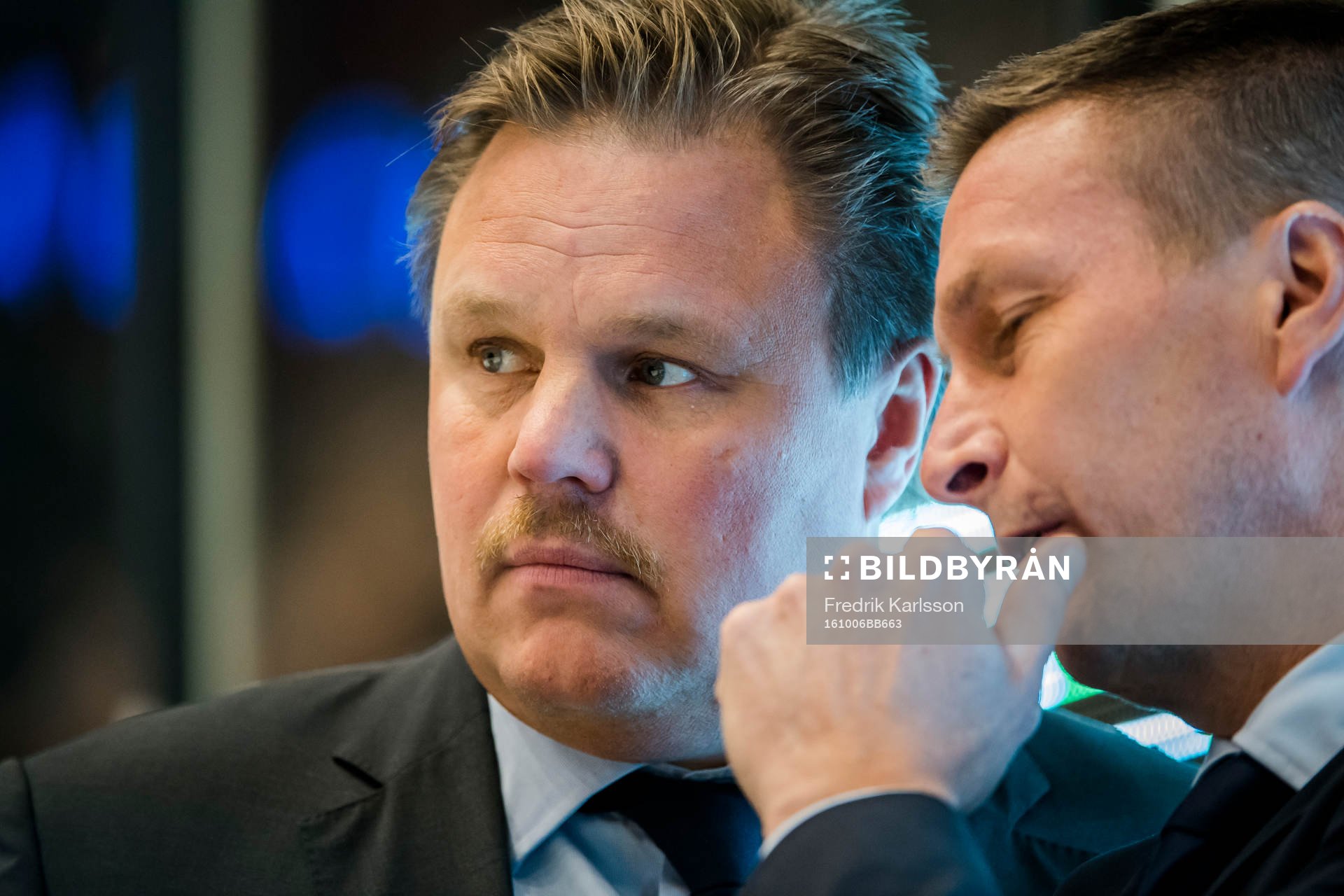 Färjestads Tränare Leif Carlsson och assisterande