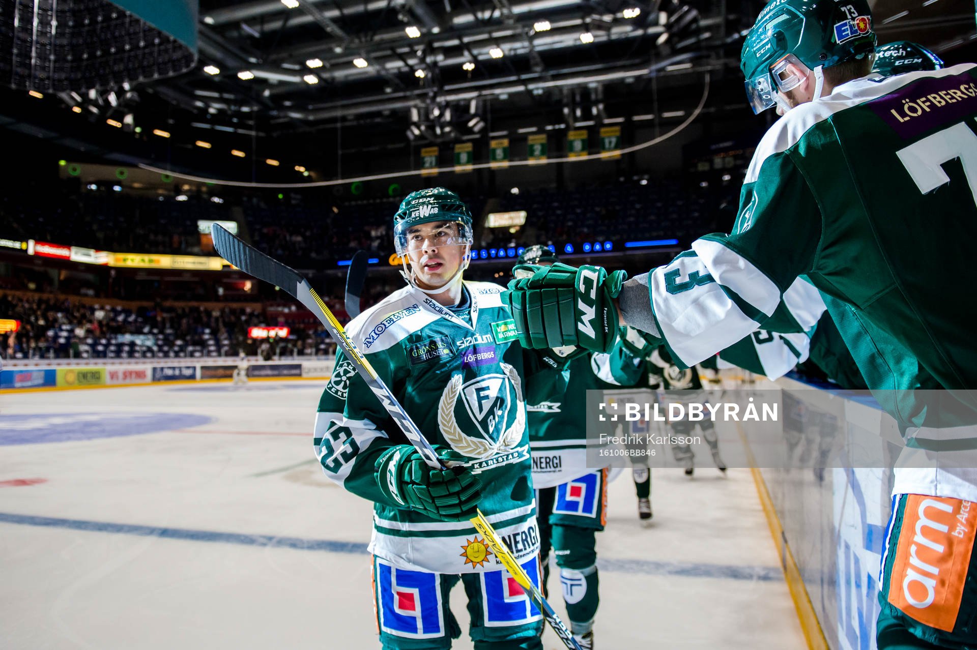 Färjestads Tim Stapleton jublar