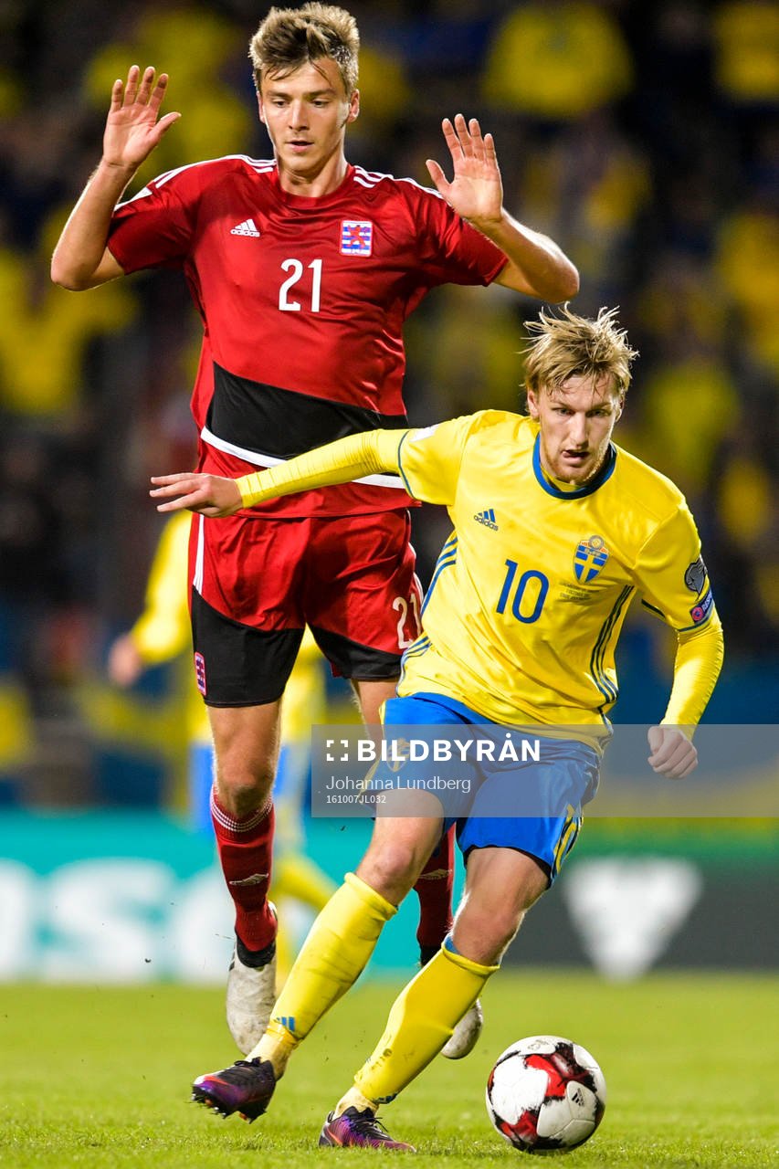 Sveriges Emil Forsberg och Luxemburgs Maurice Deville