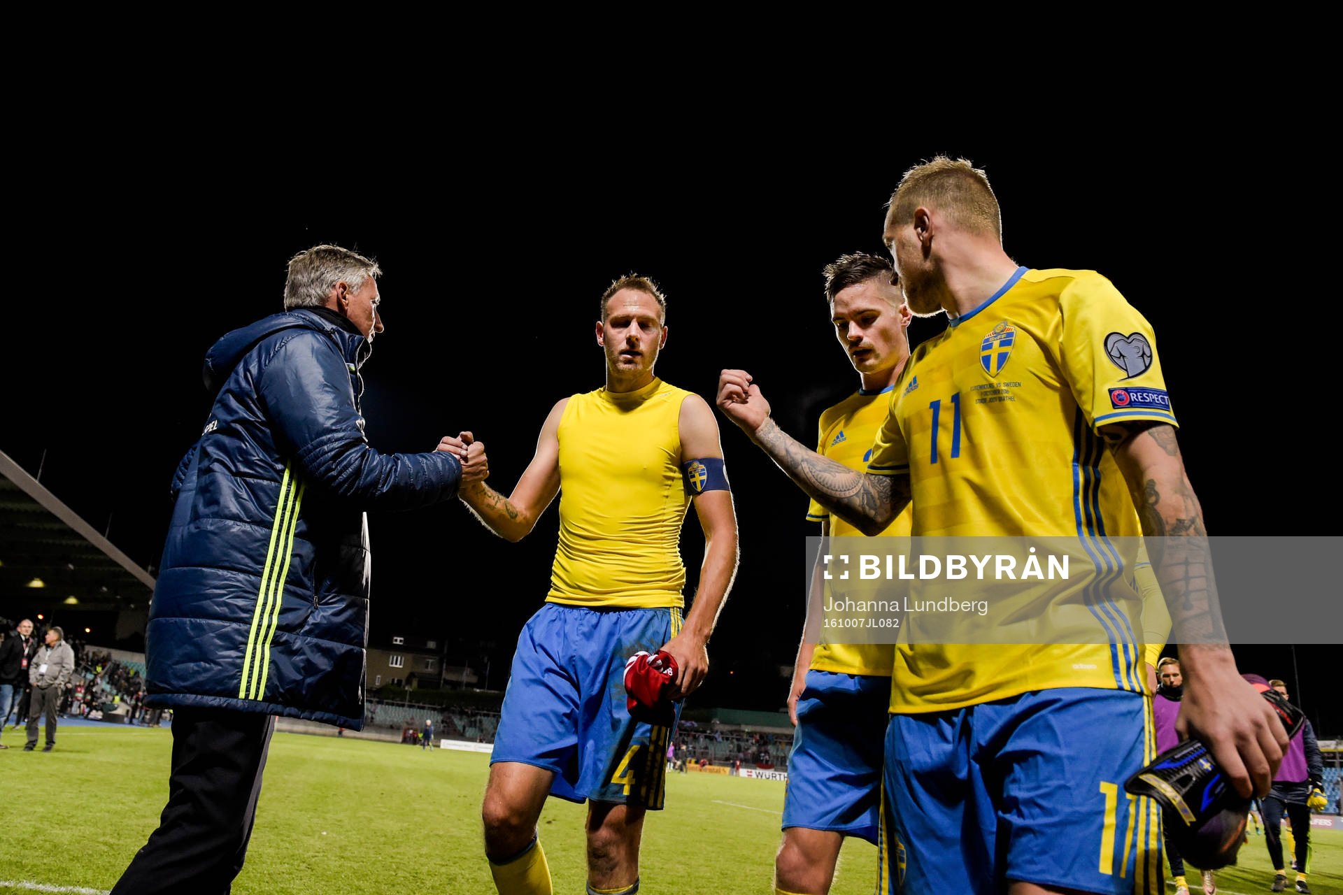 Sveriges Andreas Granqvist, Mikael Lustig och John Guidetti
