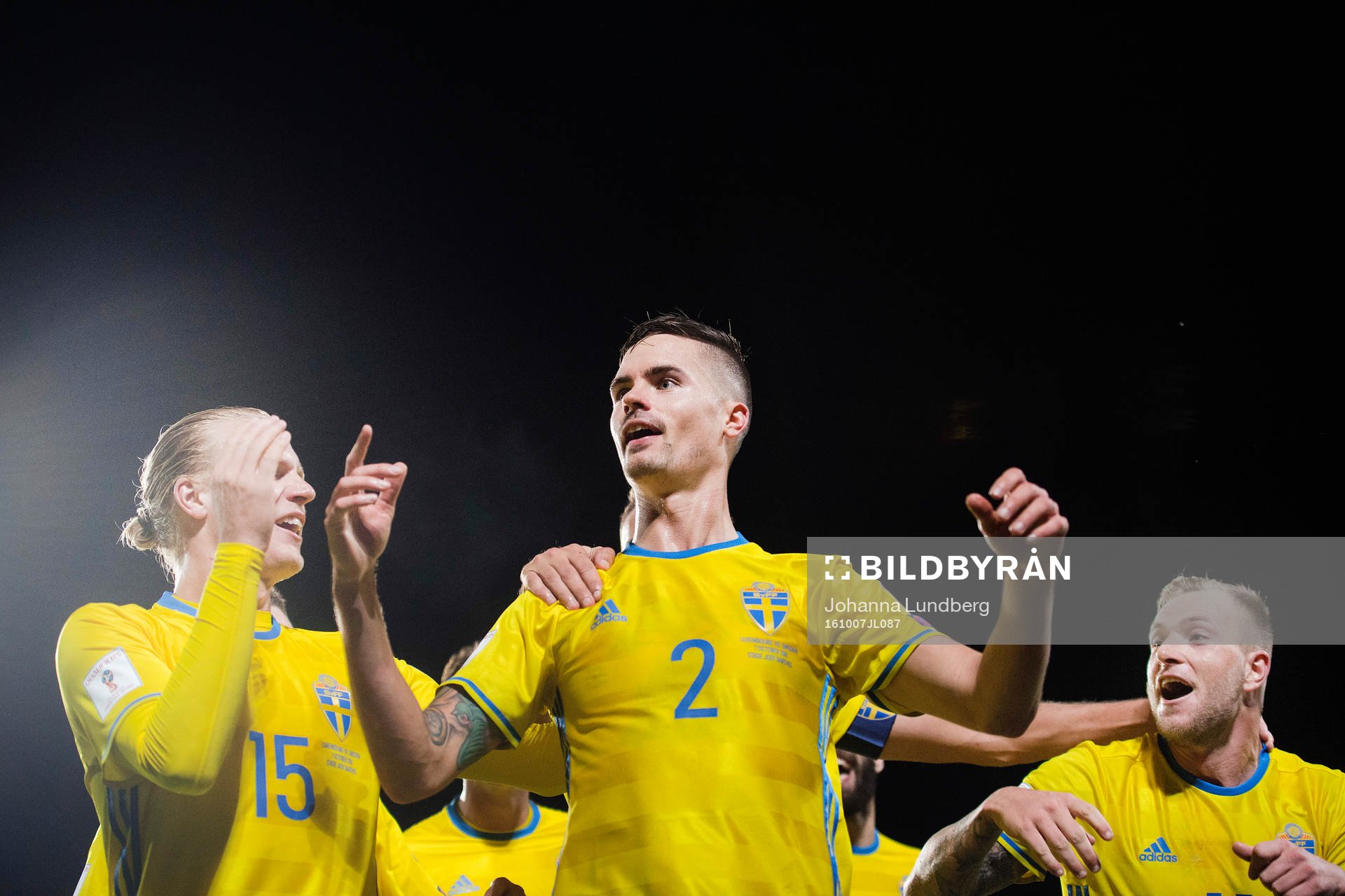 Sveriges Oscar Hiljemark, Mikael Lustig och John Guidetti