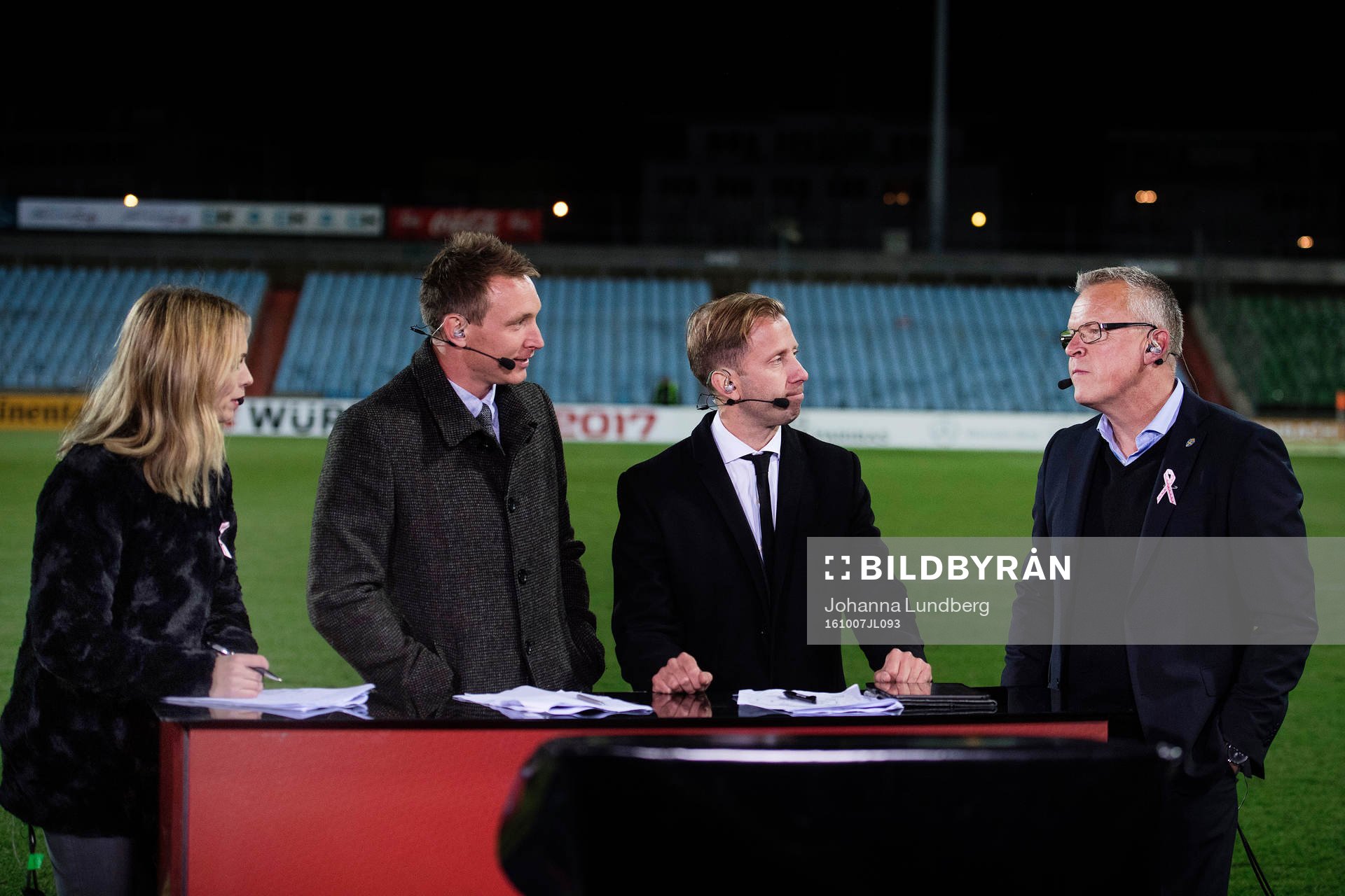 Kanal 5's Karin Frick, Kim Källström och Simon Bank