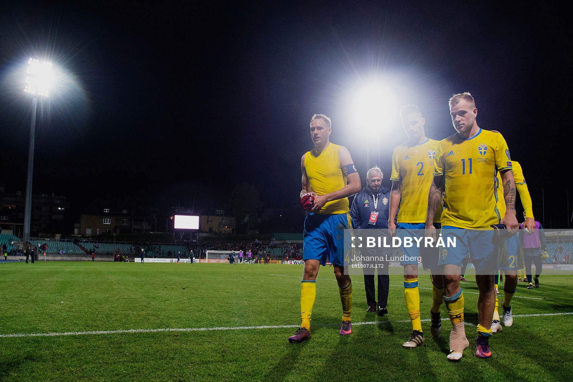 Sveriges Andreas Granqvist, Mikael Lustig och John Guidetti