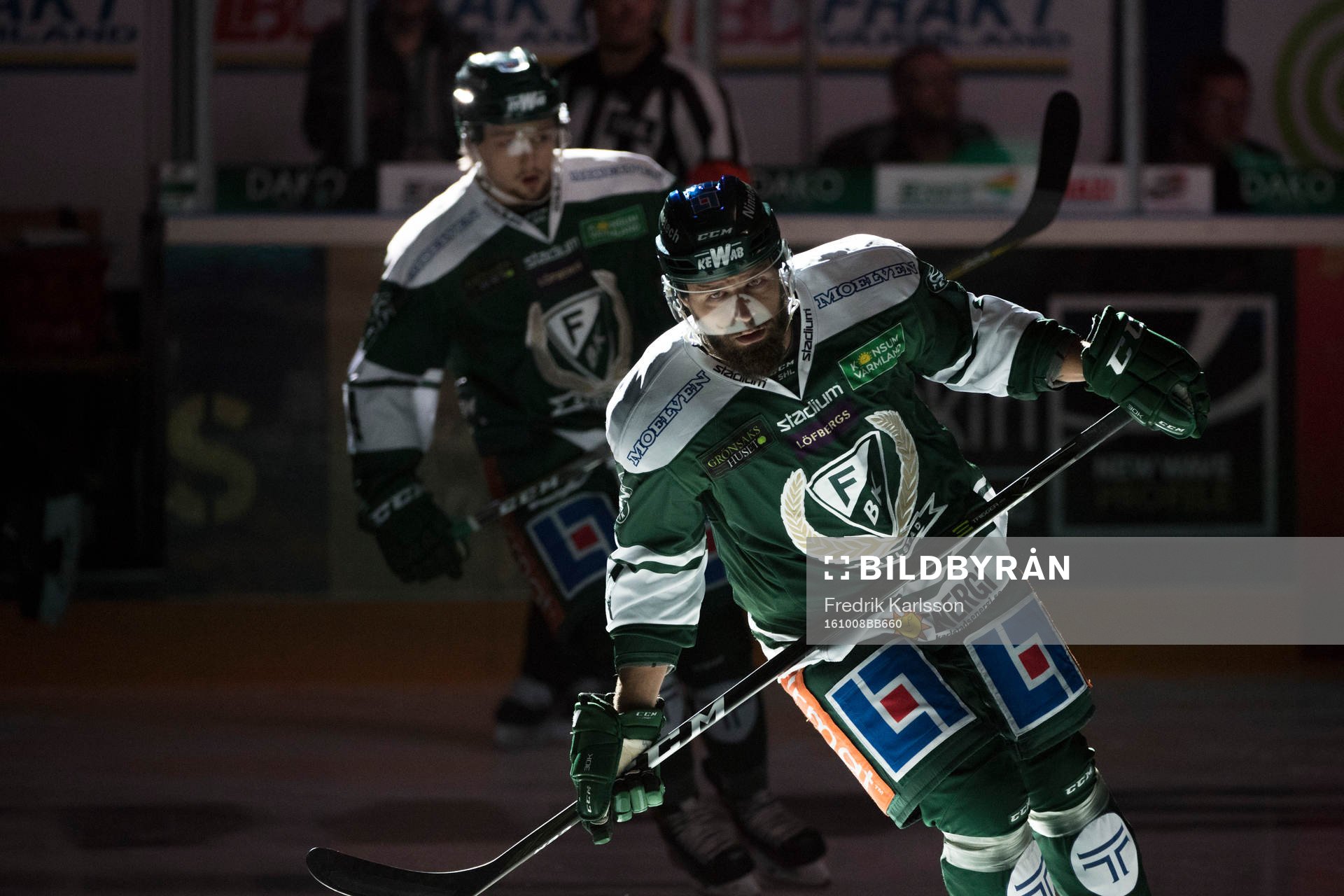 Färjestads Milan Gulas innan ishockeymatchen i SHL mellan
