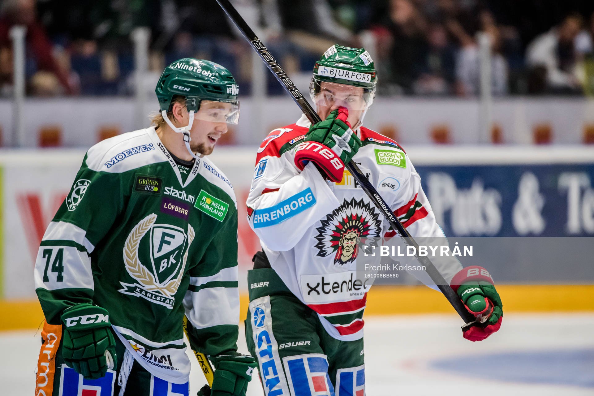Färjestads Rasmus Asplund och Frölundas Victor Olofsson