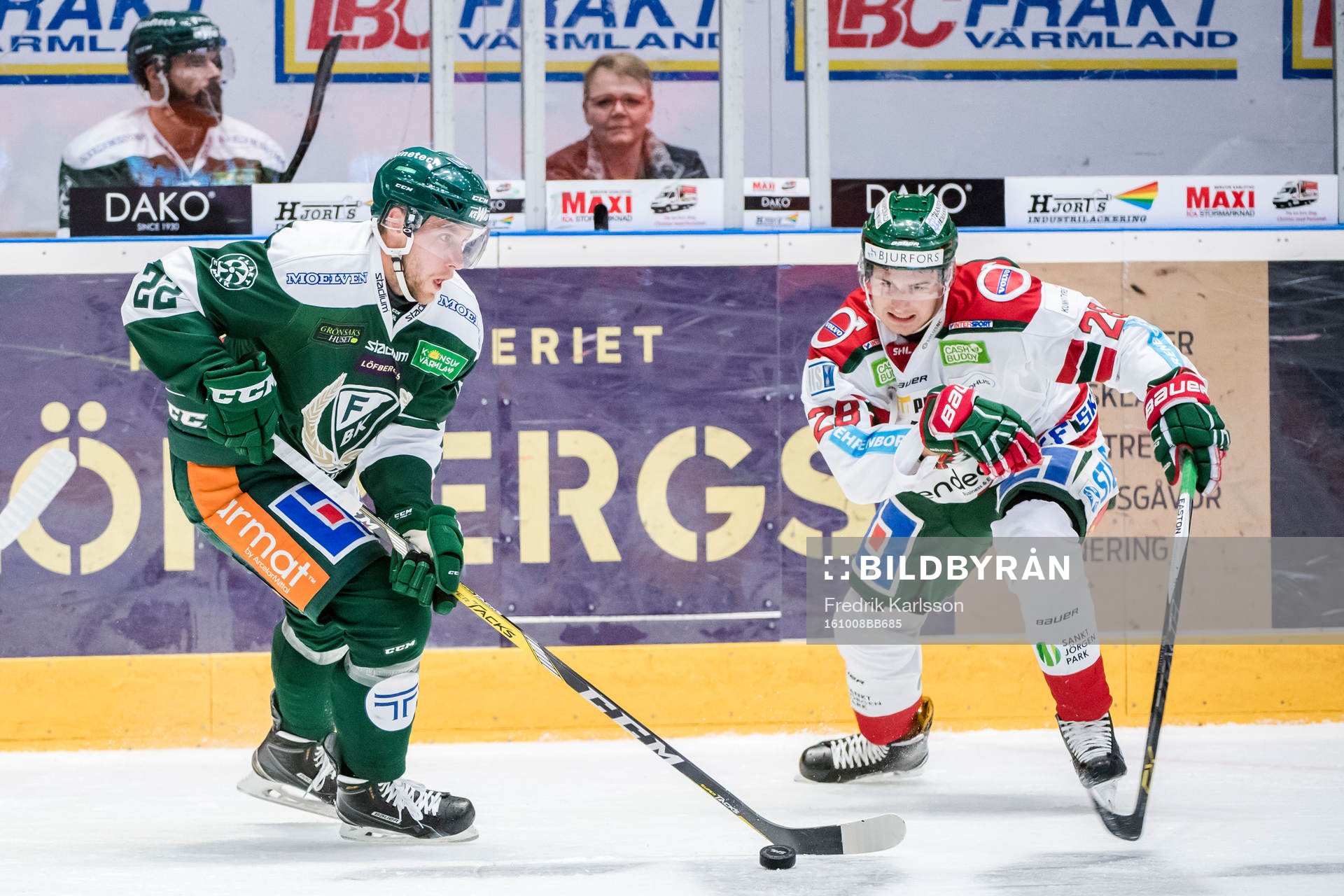 Färjestads Per Åslund och Frölundas Johan Sundström