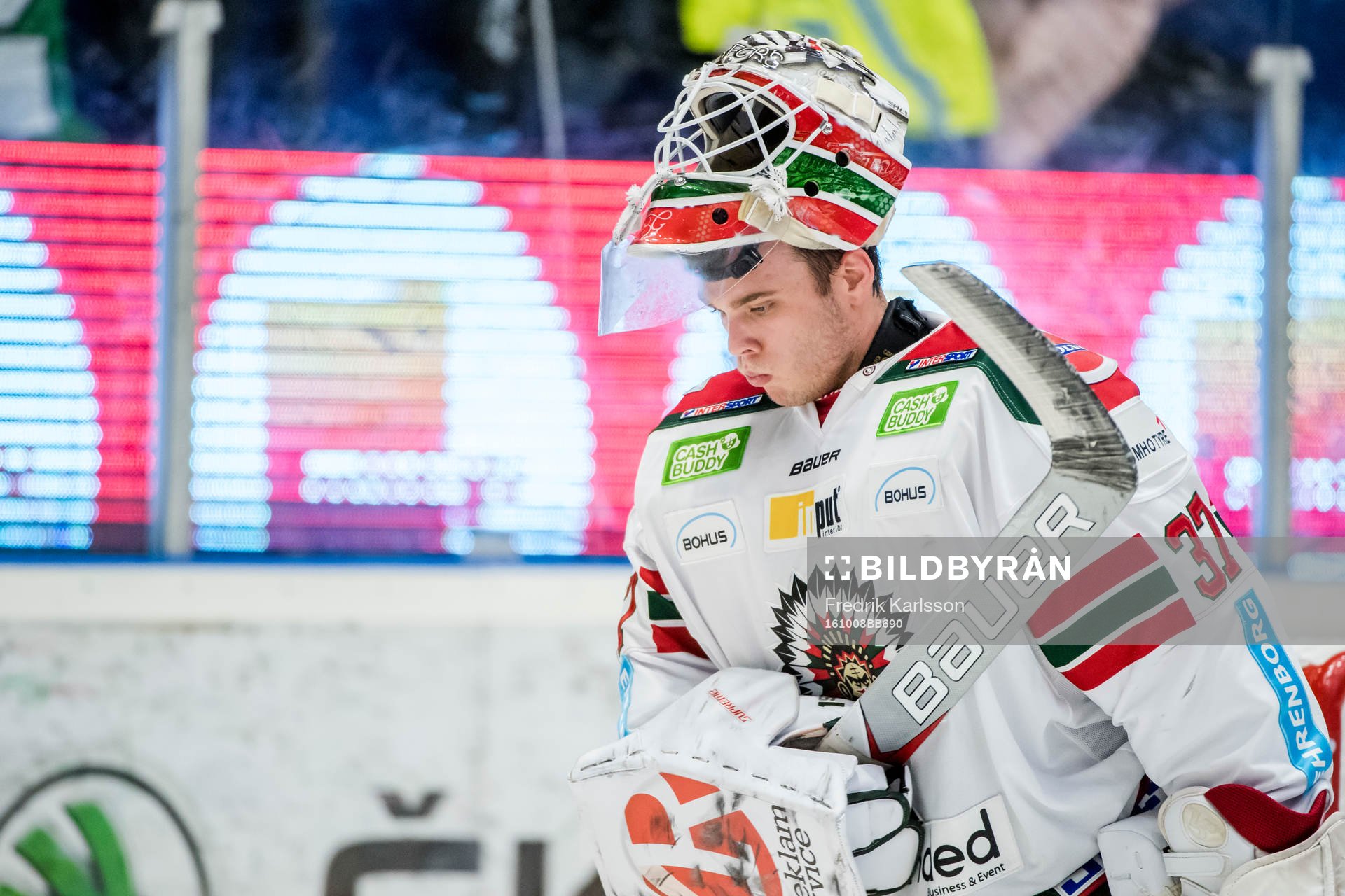 Frölundas målvakt Johan Gustafsson deppar