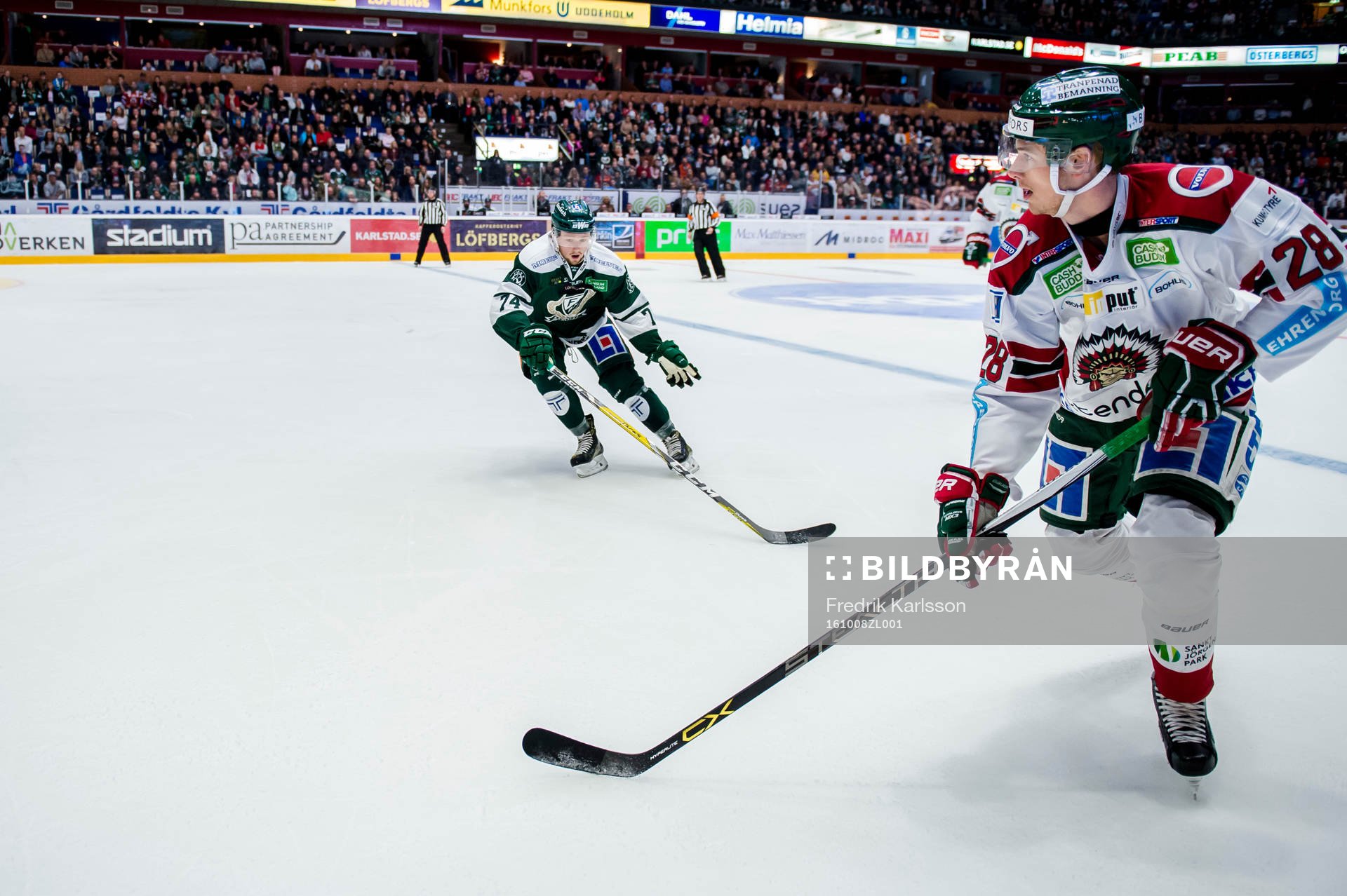 Färjestads Rasmus Asplund och Frölundas Johan Sundström