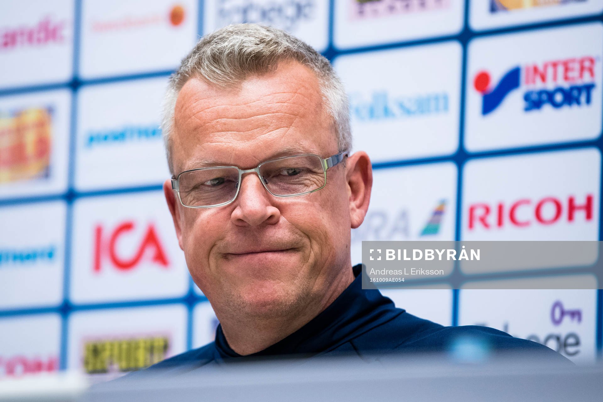 Sveriges förbundskapten Janne Andersson under en presskonferens efter en träning med Sveriges fotbollslandslag den 9 oktober 2016 i Stockholm. 