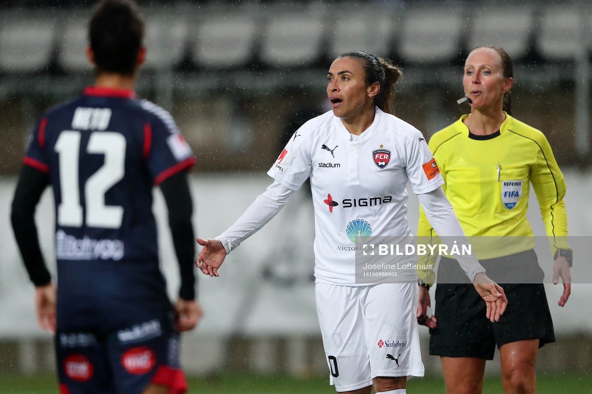 Rosengårds Marta Vieira da Silva reagerar
